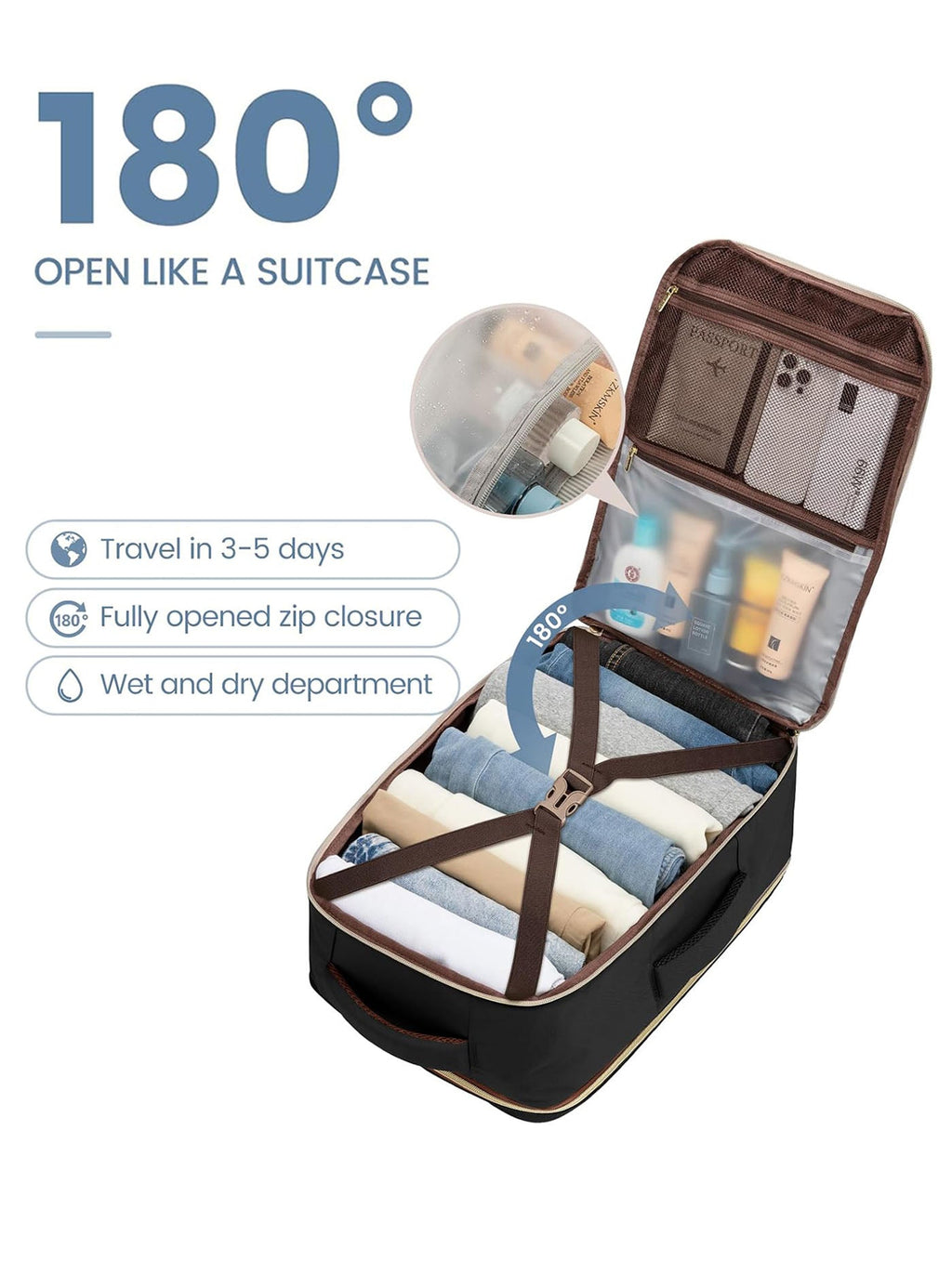 4Pcs Travel Backpack, 40L 50L