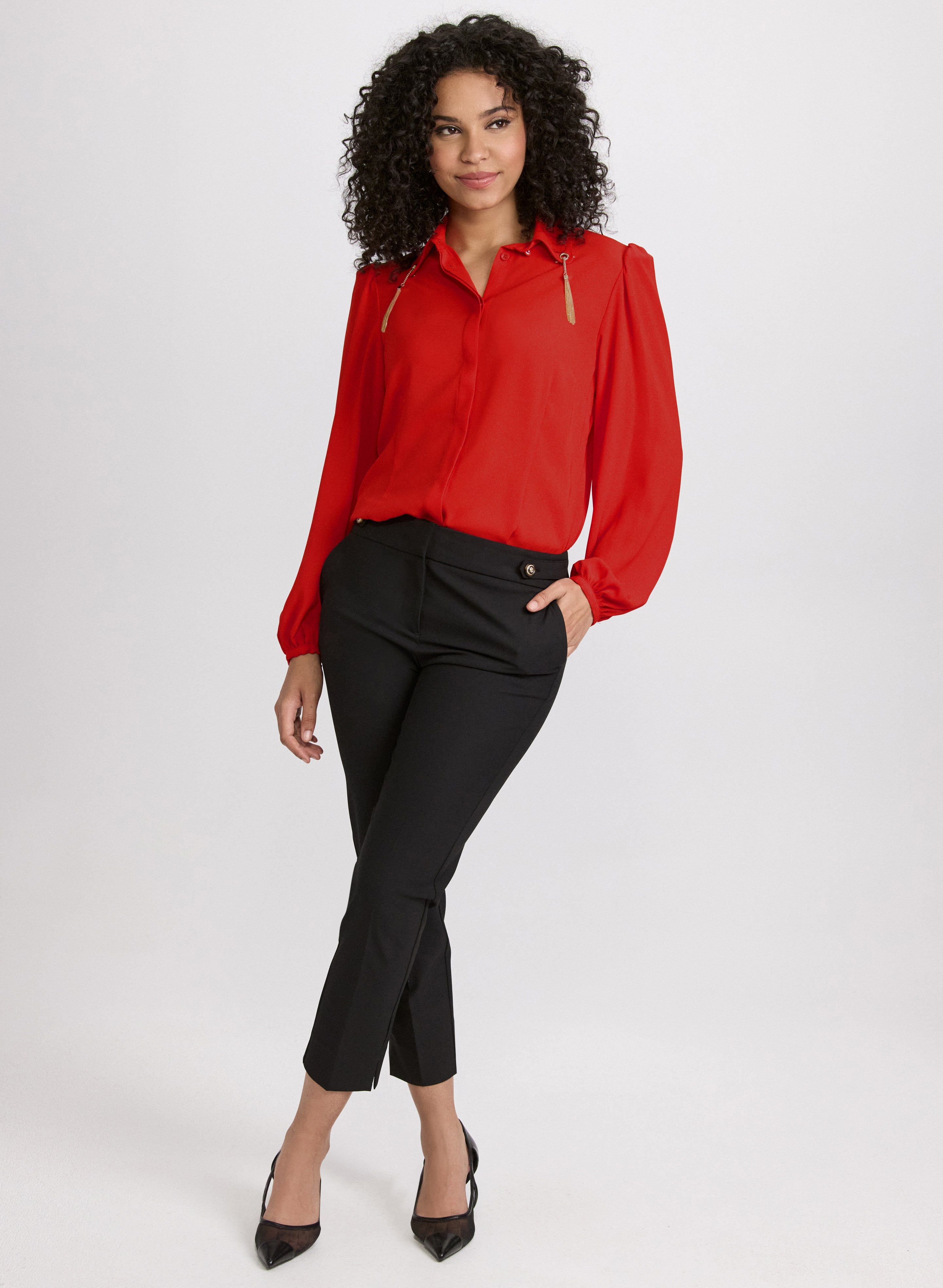 Chain Tassel Detail Blouse