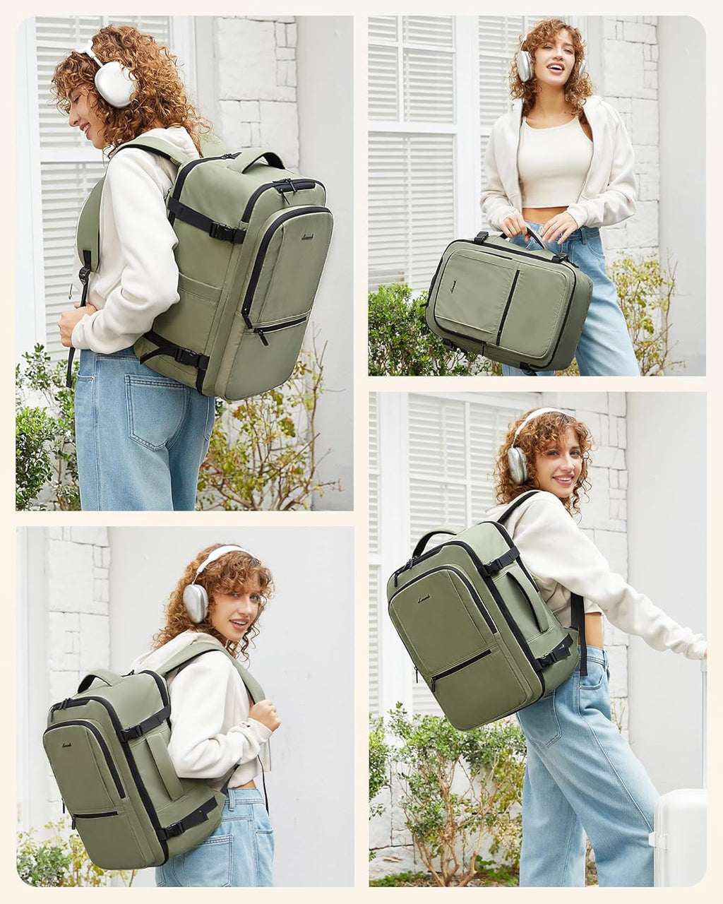 4Pcs Travel Backpack, 30-50L