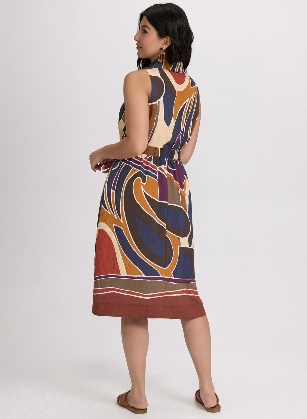 Abstract Zip-Front Dress