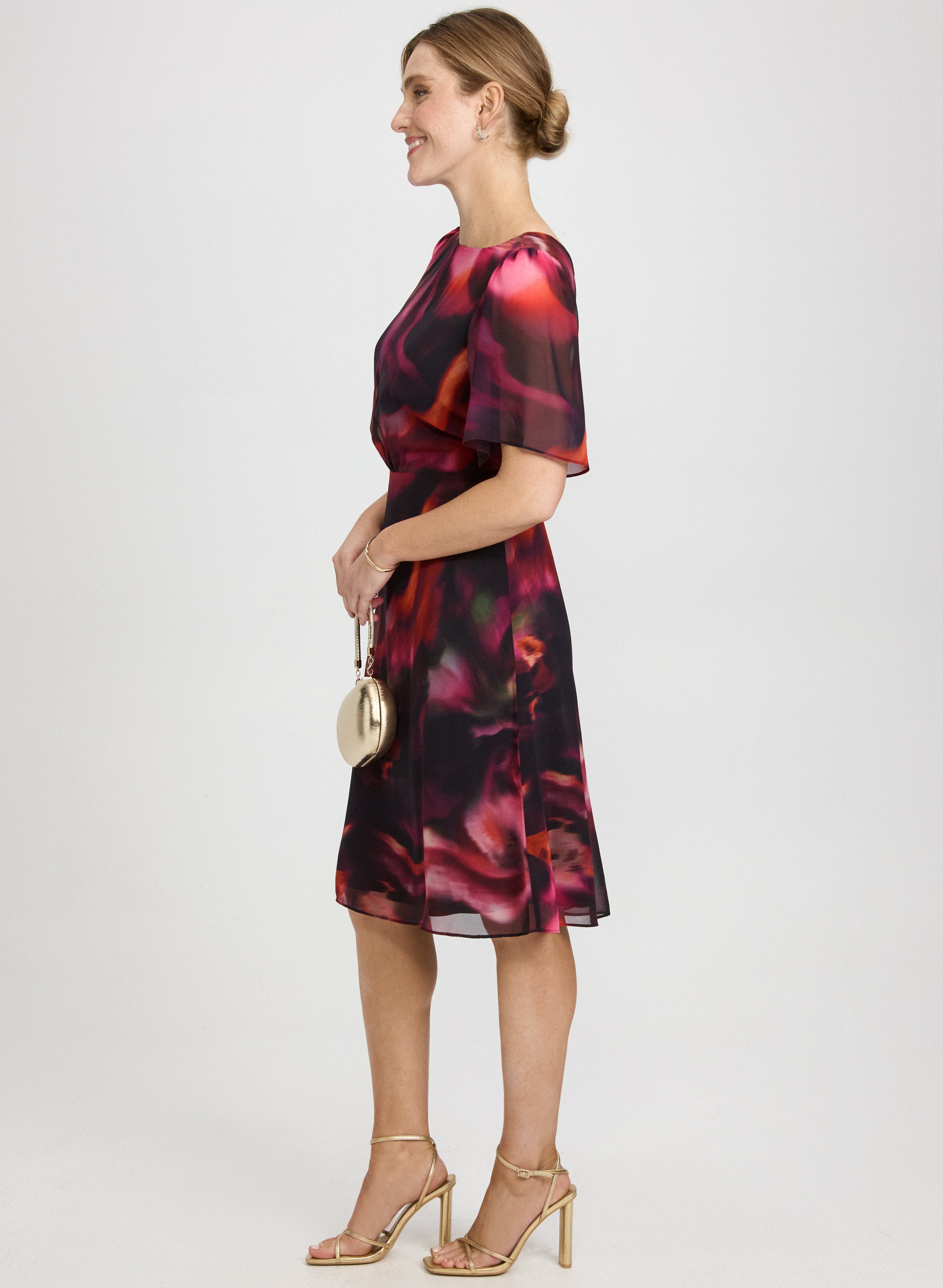 Abstract Chiffon Dress