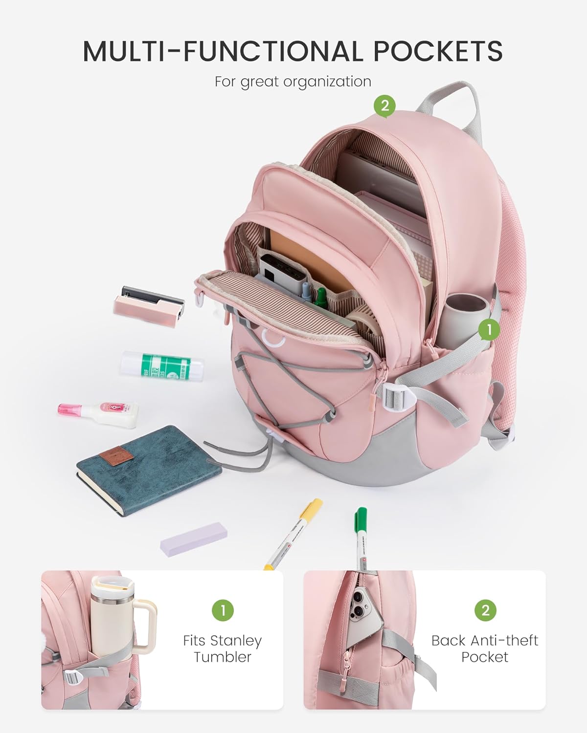 Cute School Backpack, 15.6 17.3, 4424