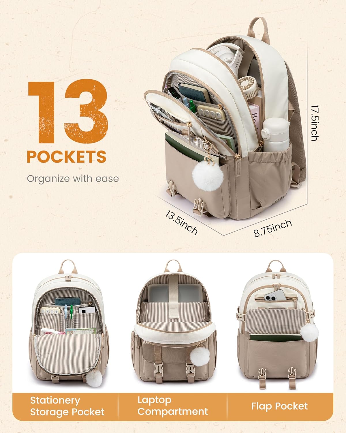 Cute School Backpack, 15.6, 4423