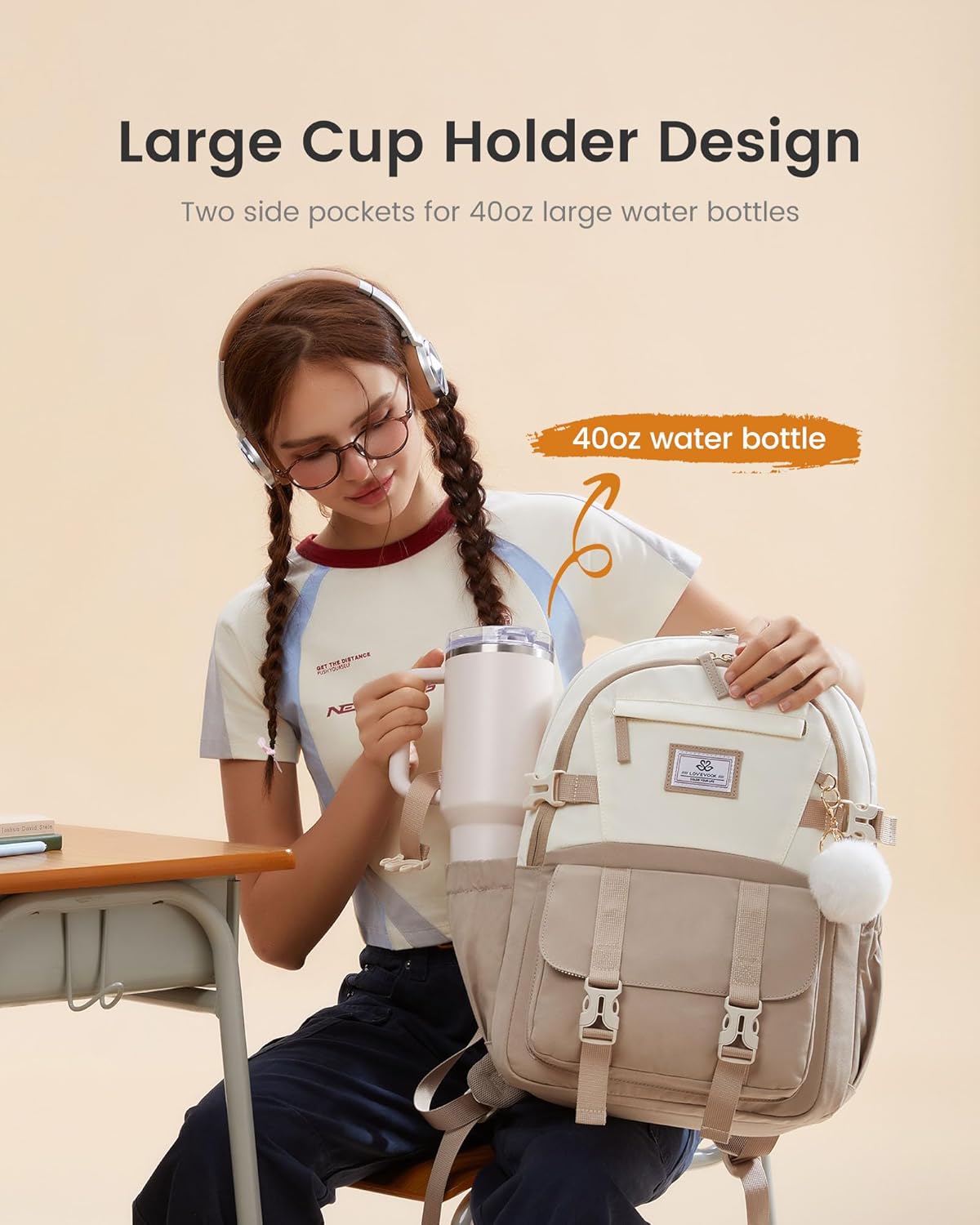 Cute School Backpack, 15.6, 4423