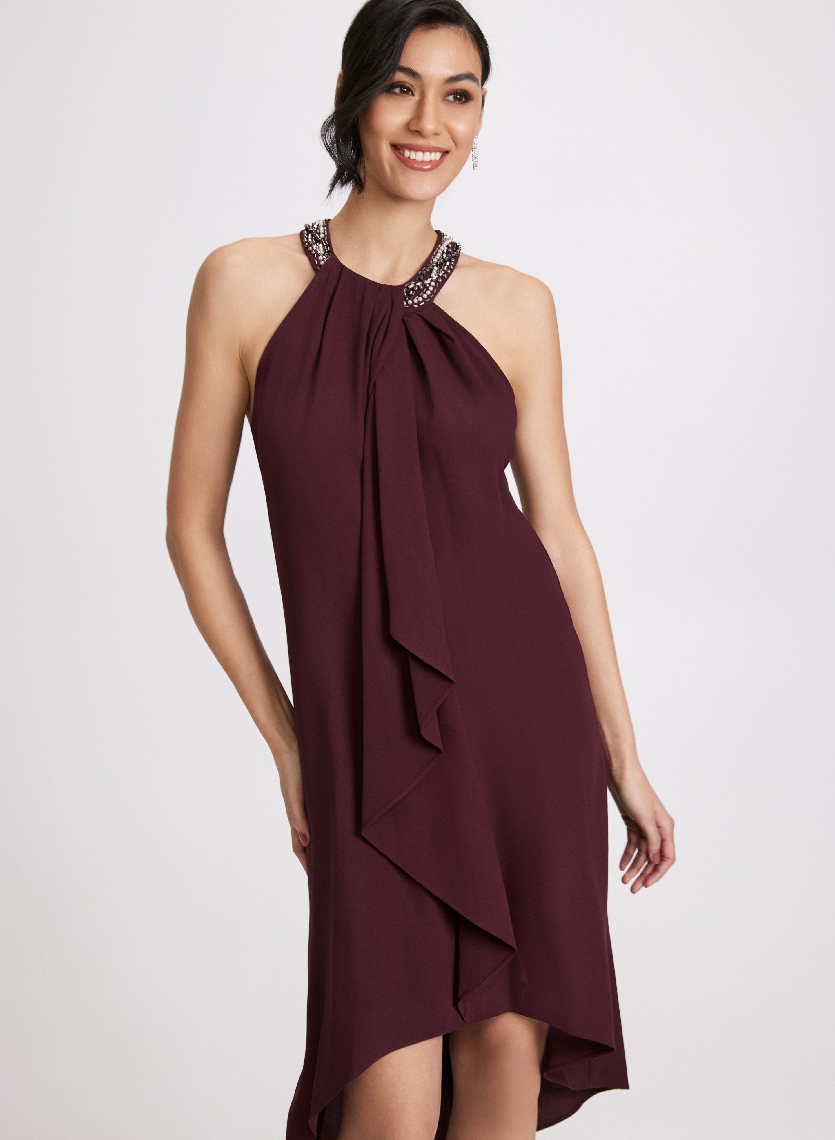 Beaded Halter Neck Dress