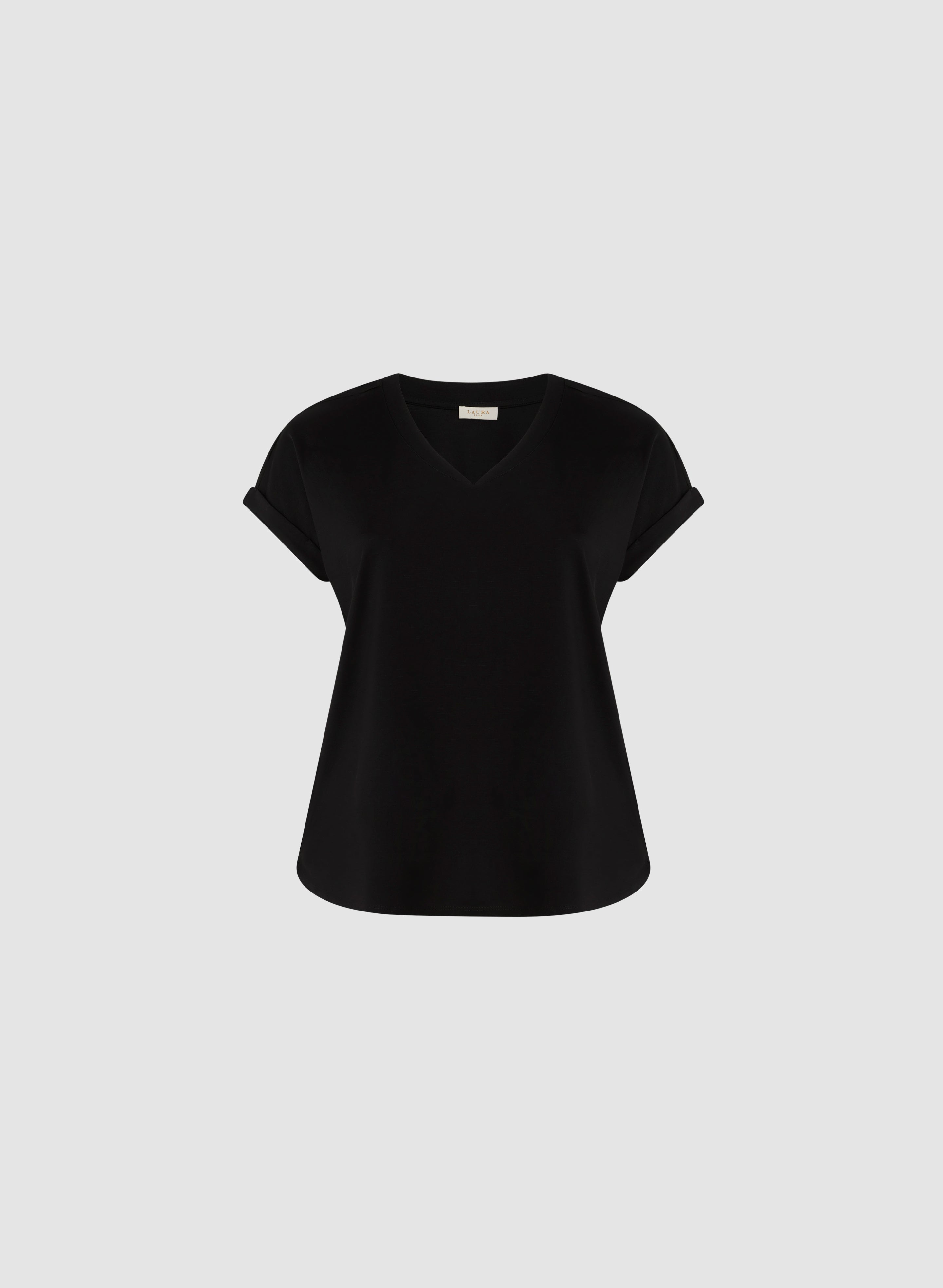 Cap Sleeves V-Neck T-Shirt