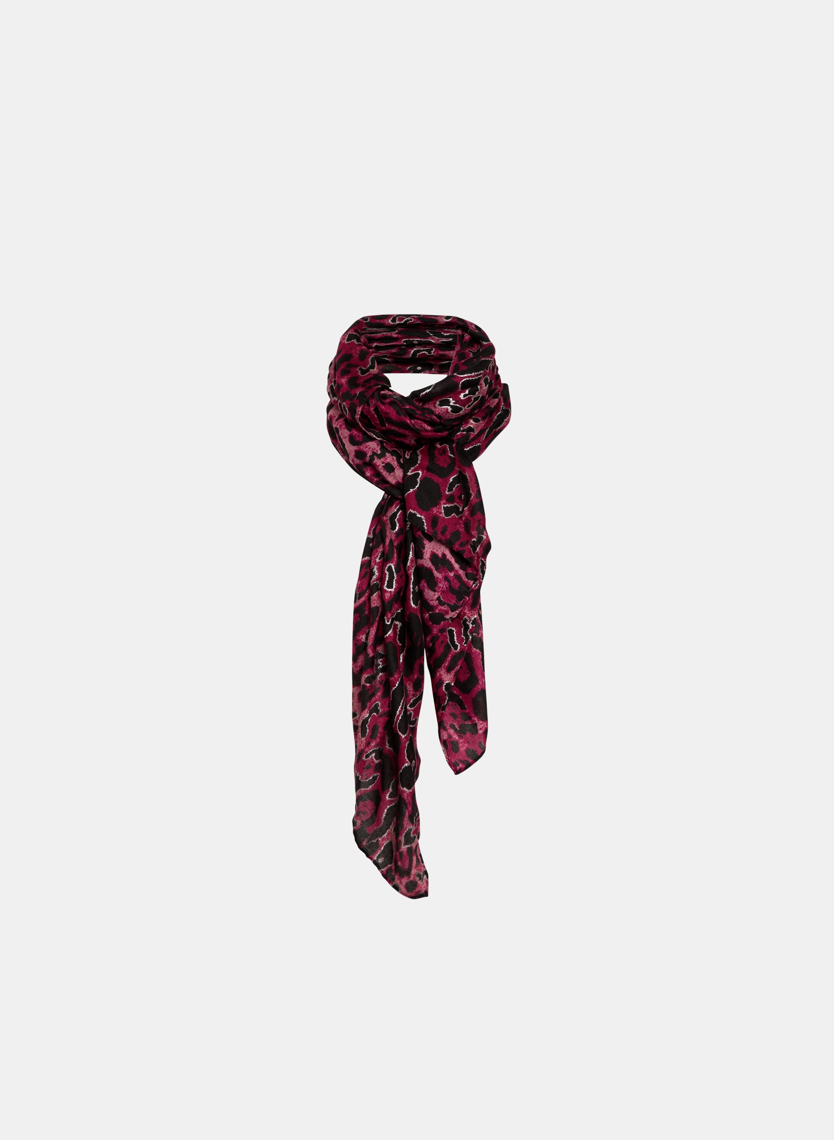 Cheetah Print Fringe Detail Scarf