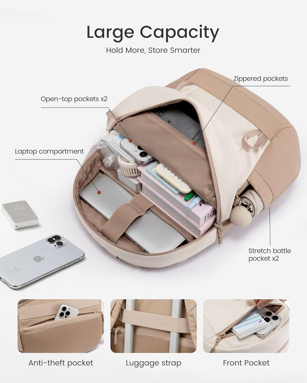 Casual Daypack Backpack, 15.6 17.3