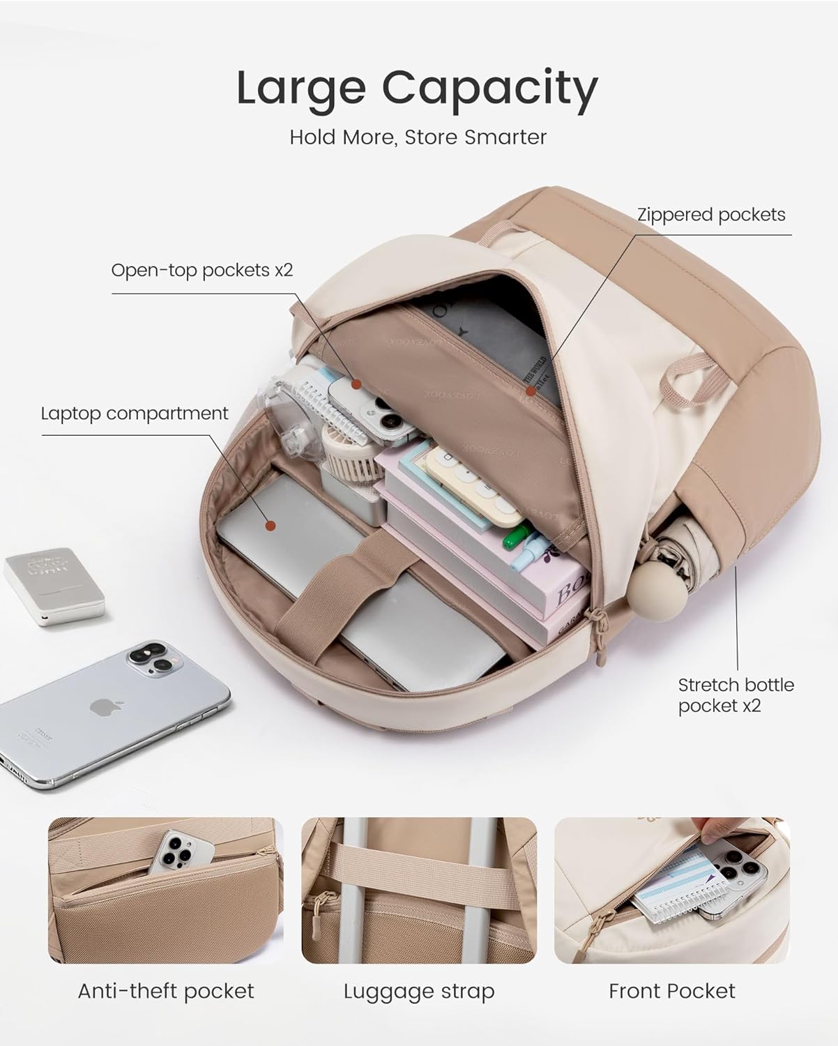 Casual Daypack Backpack, 15.6 17.3