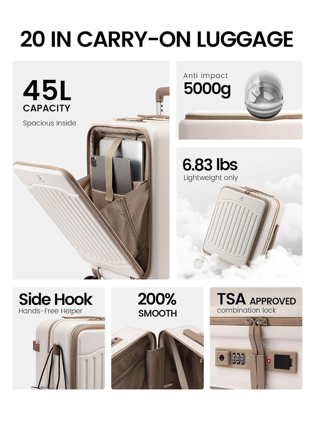 Carry On Suitcases with Wheels, 20(Only available in the US)