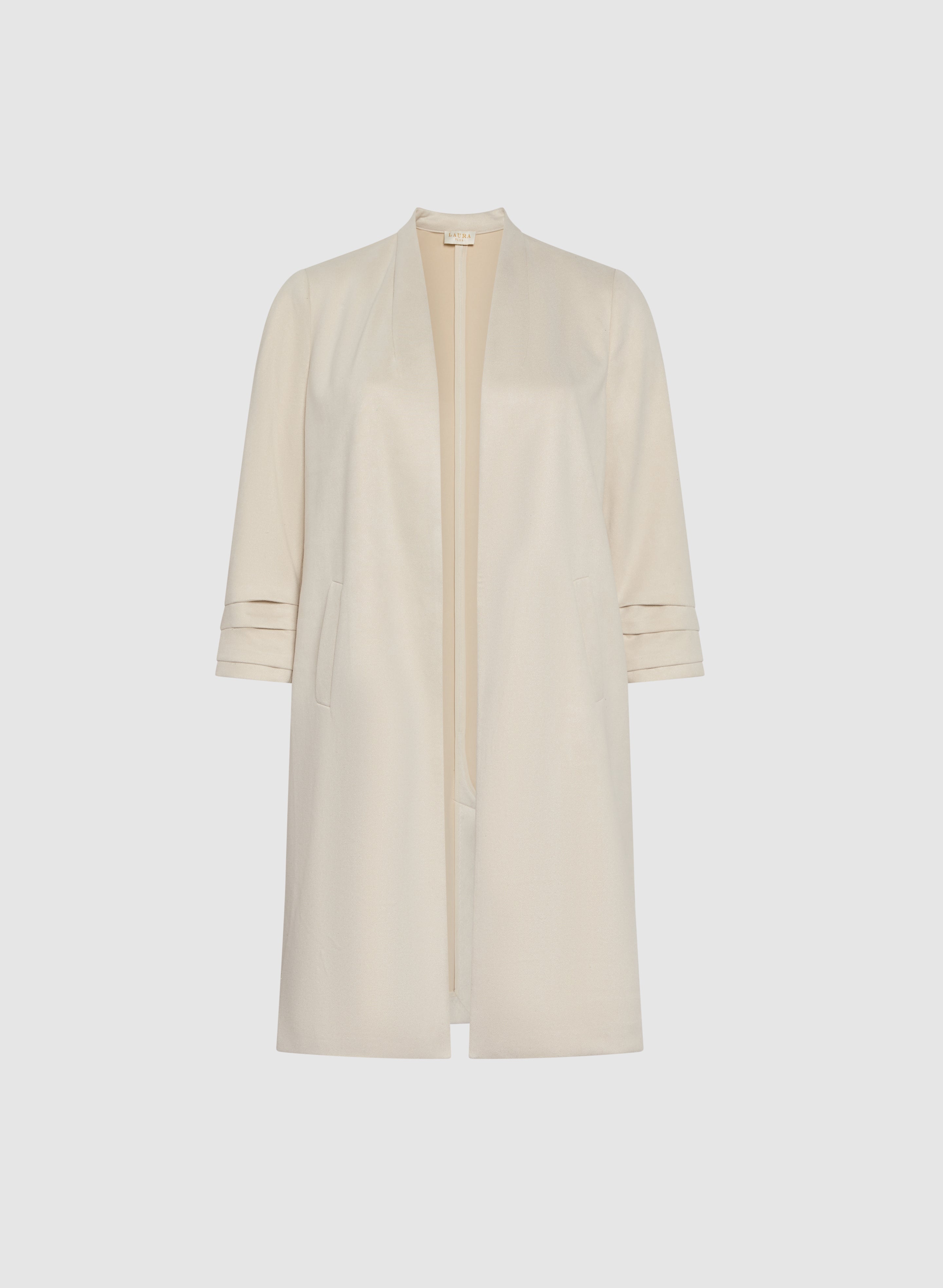 Collarless Duster Jacket