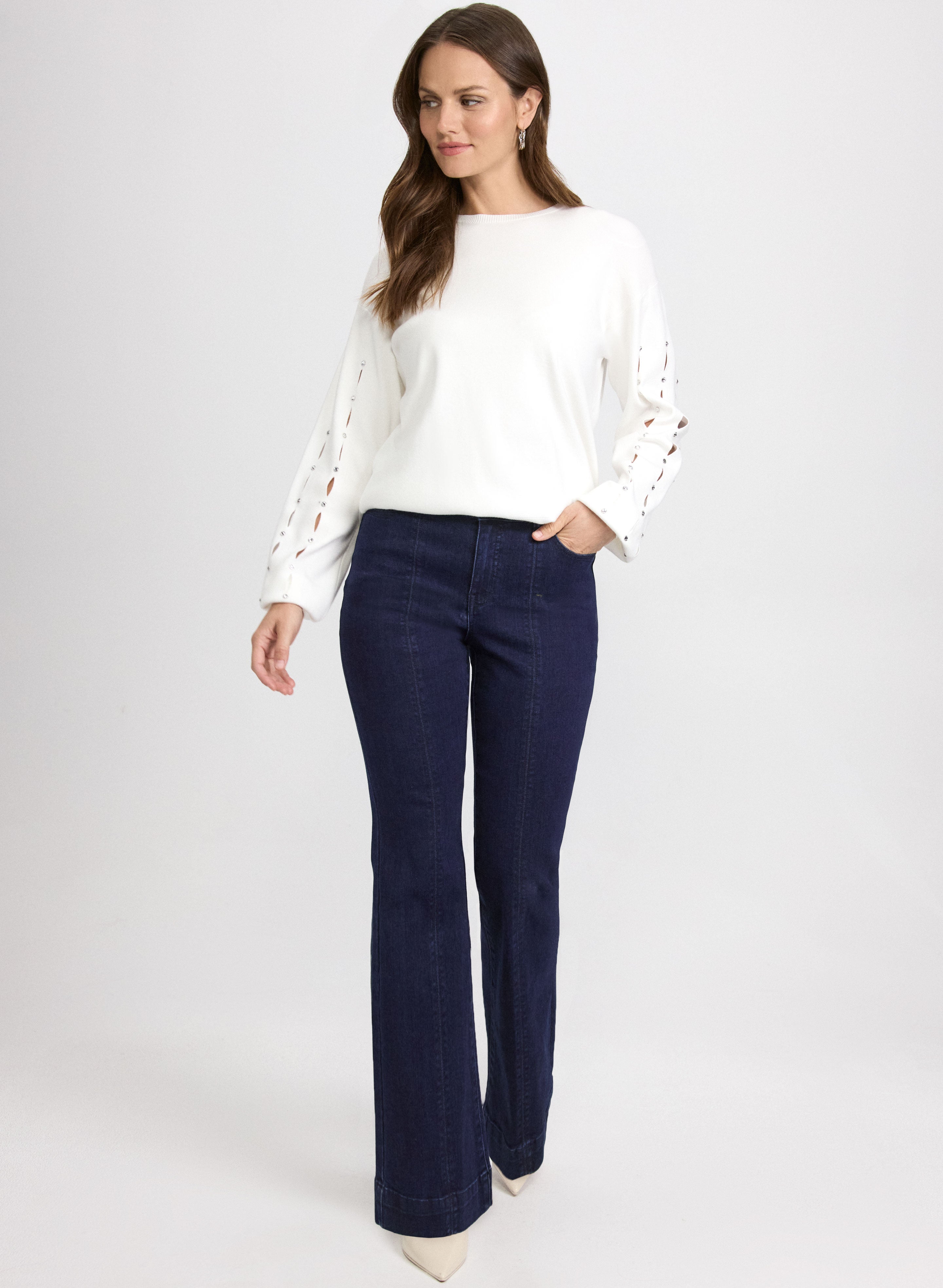 Cut-Out Sleeve Sweater