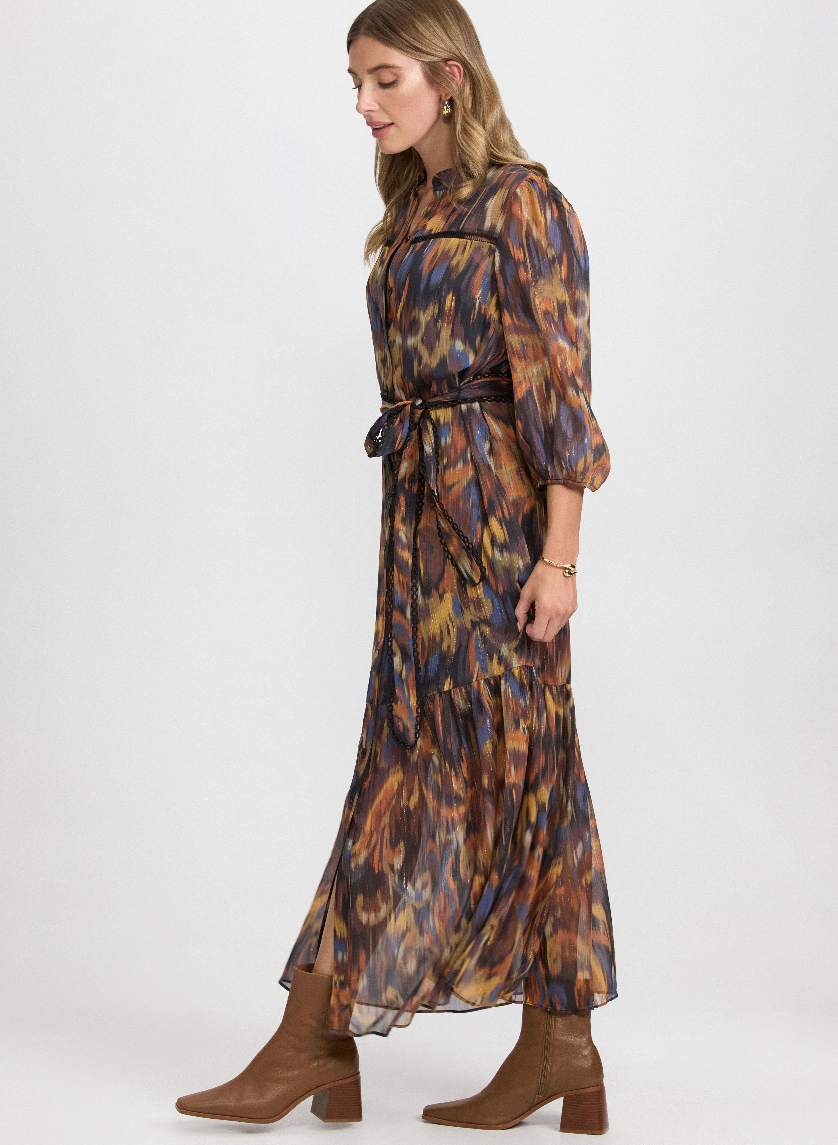 Abstract Chiffon Dress