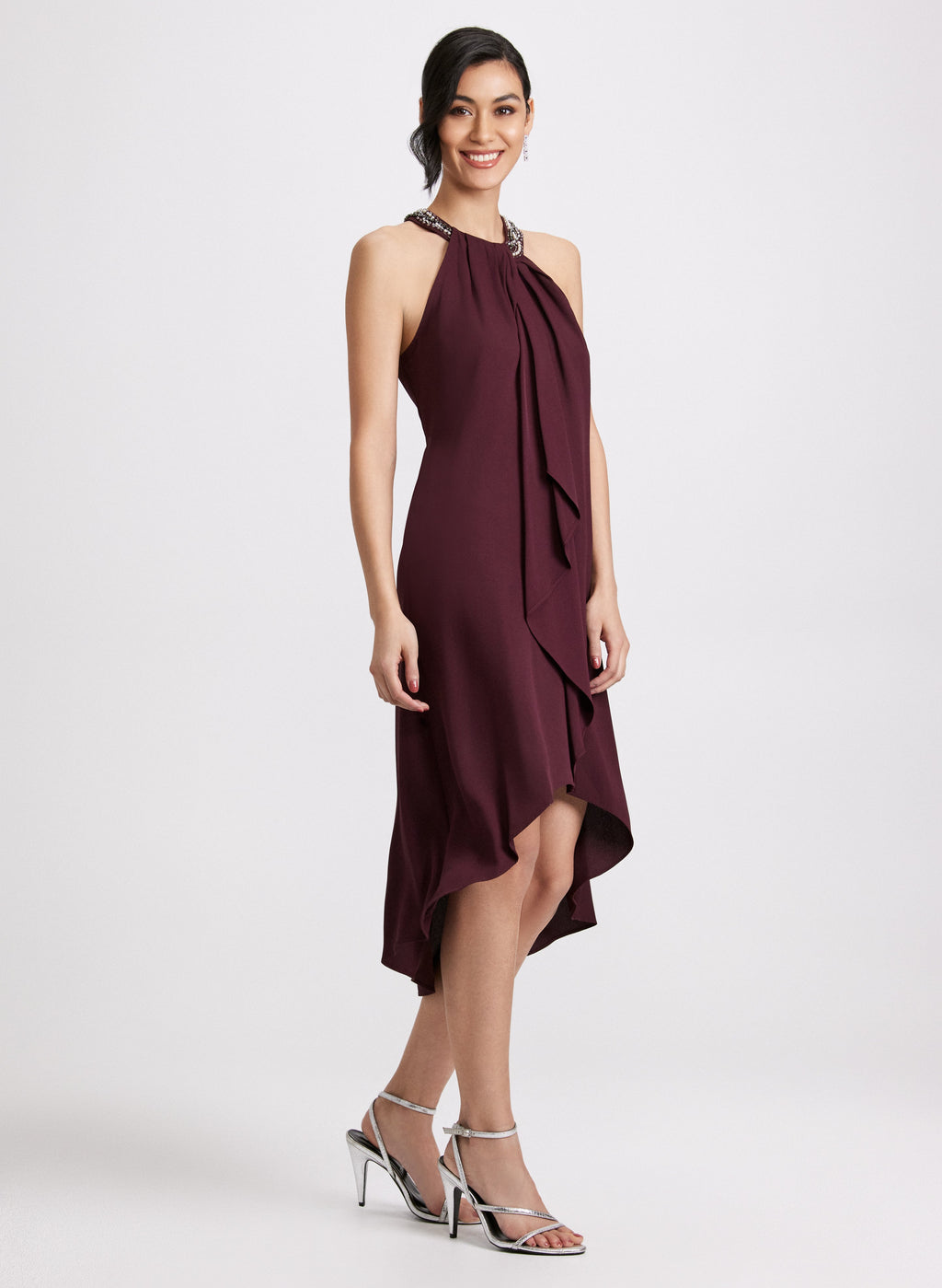 Beaded Halter Neck Dress