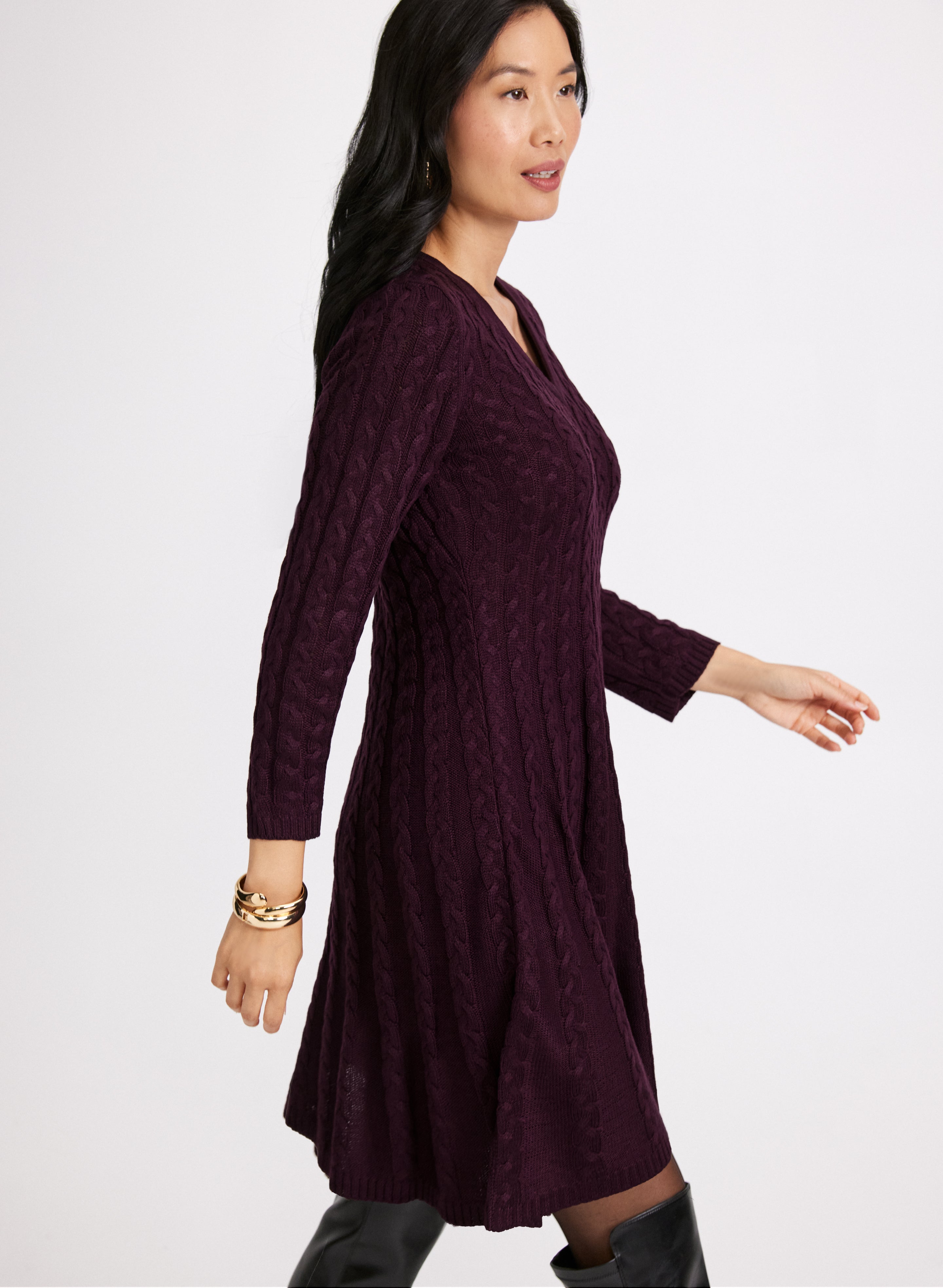 Cable Knit Sweater Dress