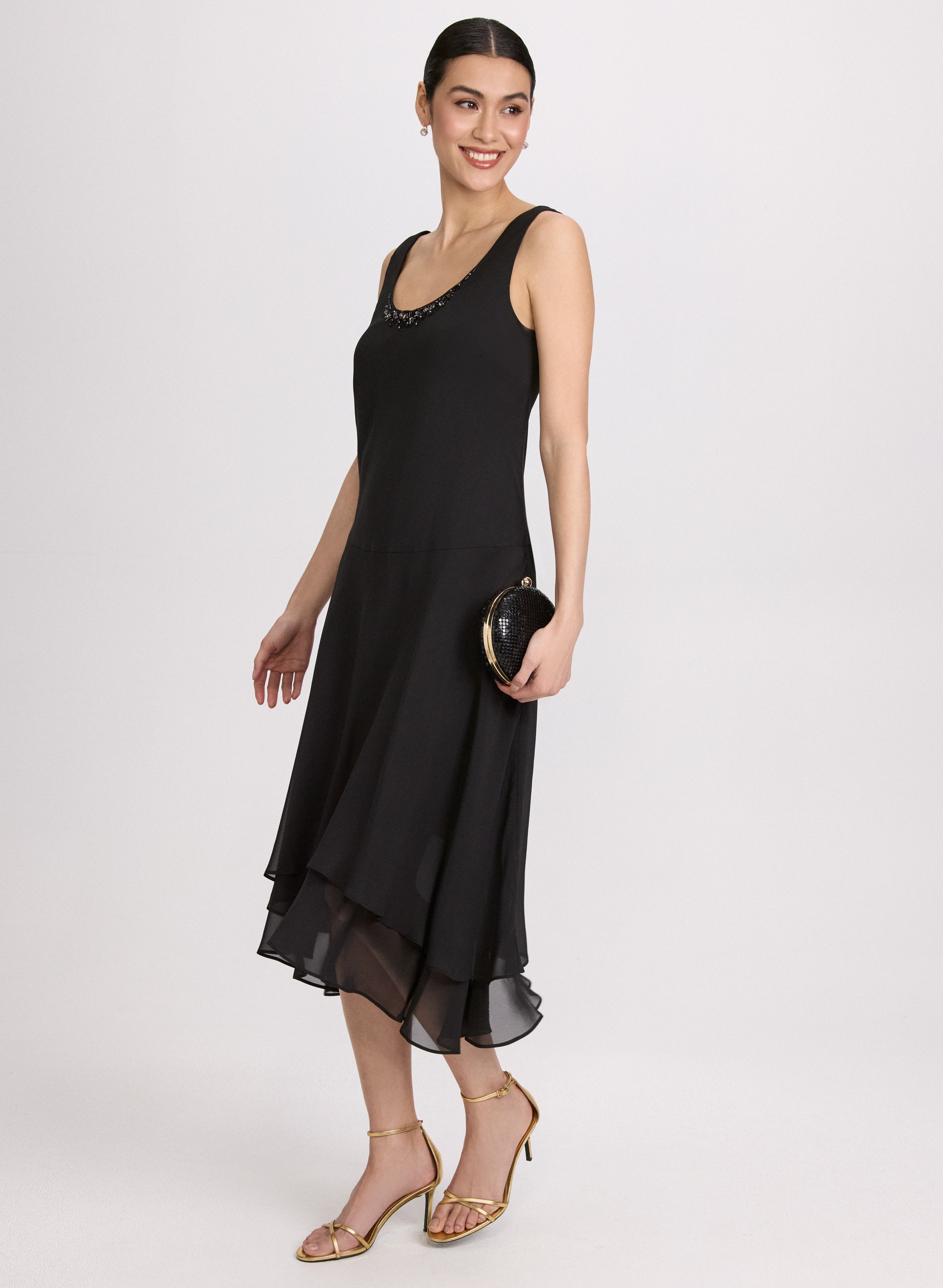 Chiffon Sequin Dress & Jacket Set