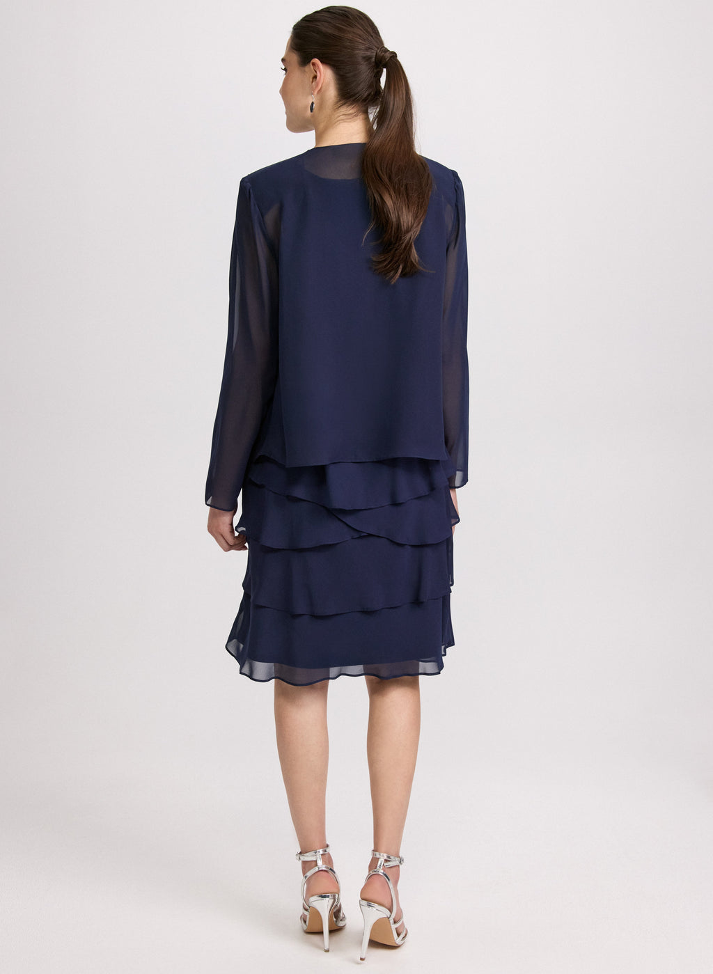 Chiffon Sequin Dress & Jacket Set