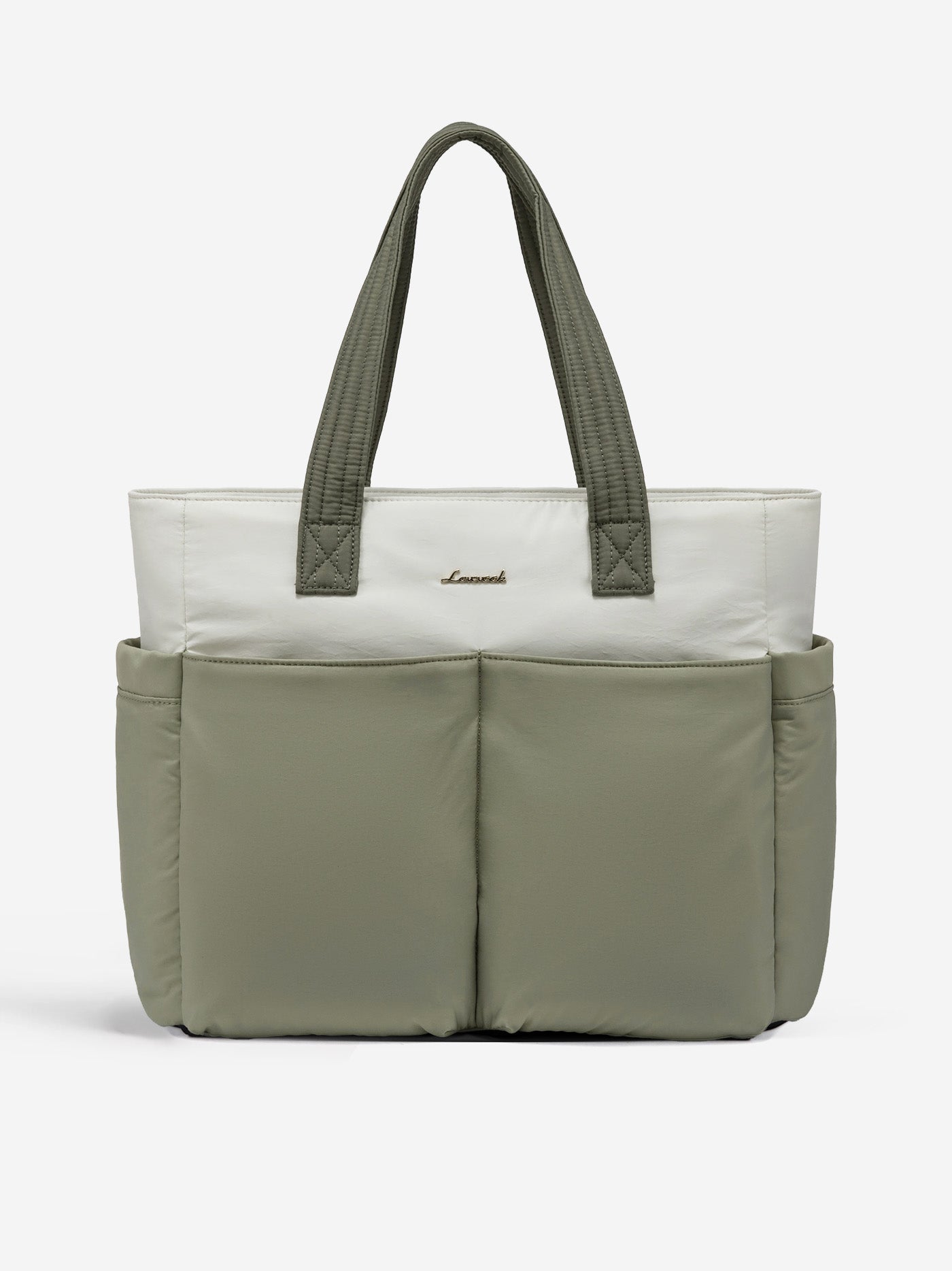 2Pcs Multi-pocket Puffer Tote Bag, 15.6 17.3