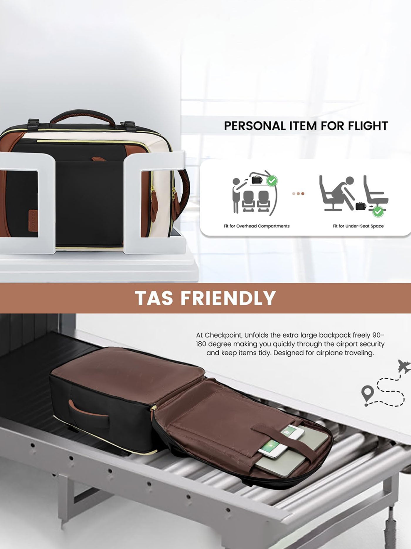 4Pcs Travel Backpack, 40L/50L