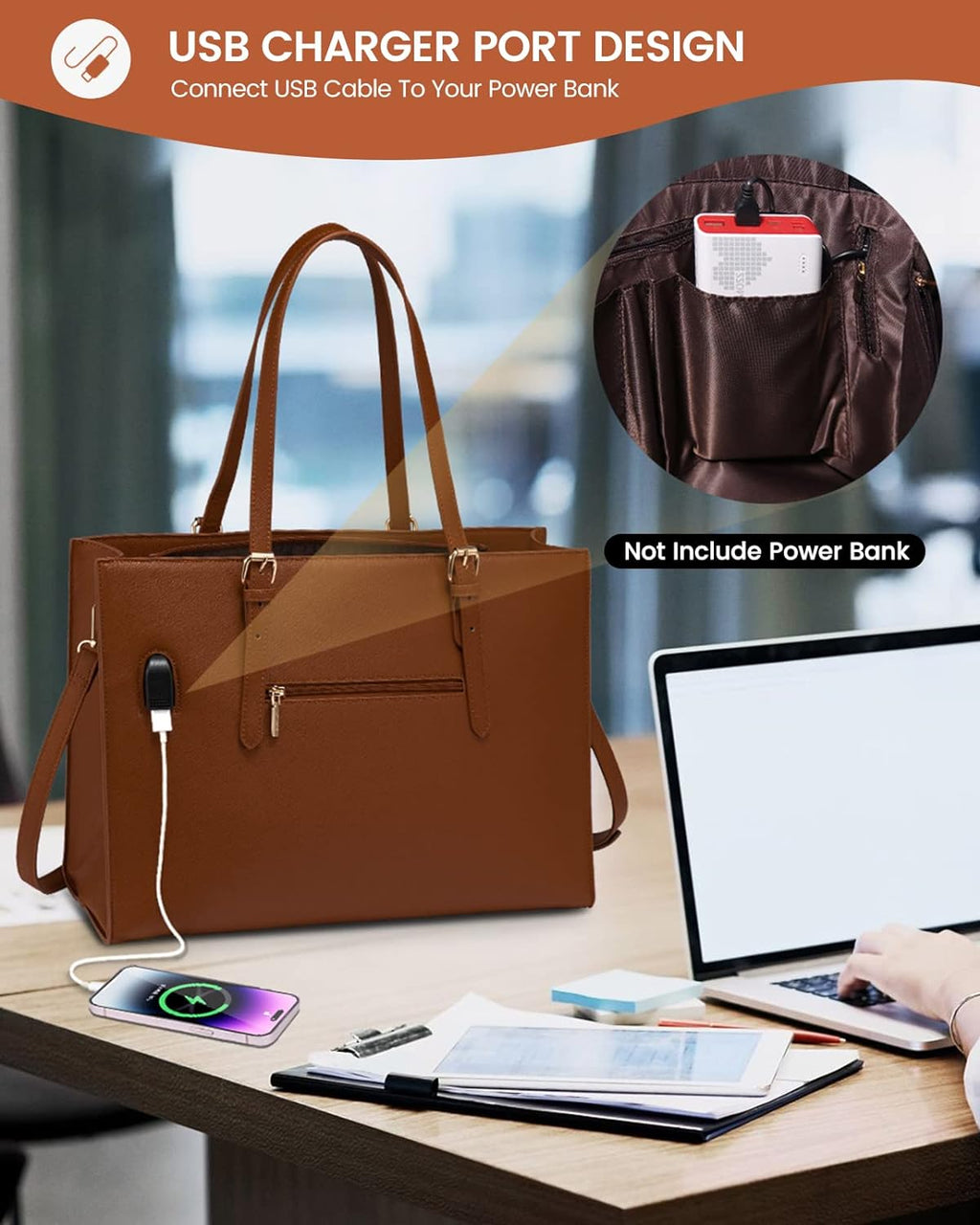 2Pcs Laptop Shoulder Bag, 15.6