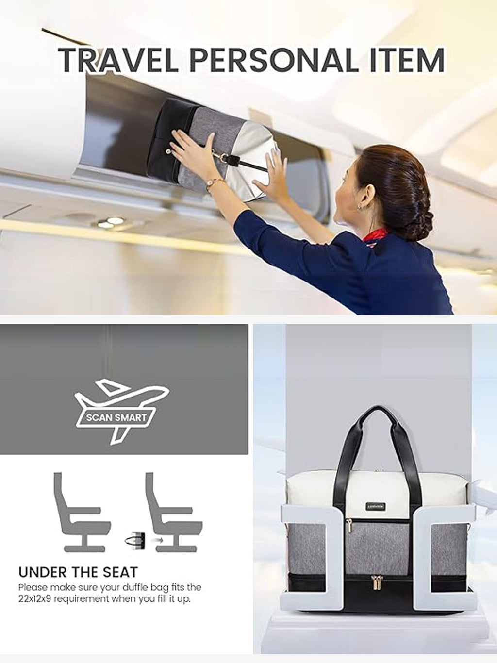 3Pcs Large Travel Duffel Bag