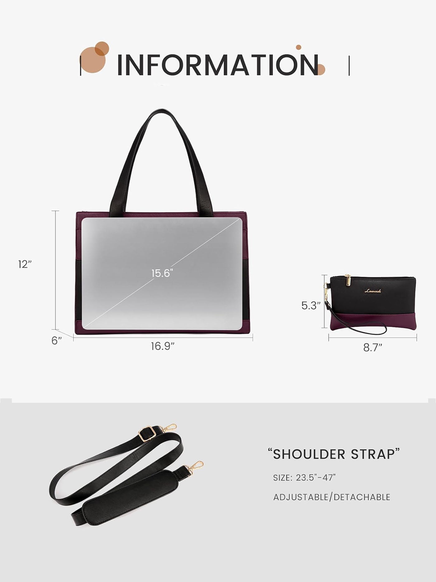 2Pcs Aphrodite Tote Bag, 15.6