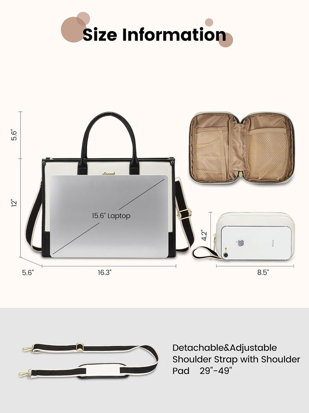 2Pcs Lightweight Computer Bag, 15.6 17