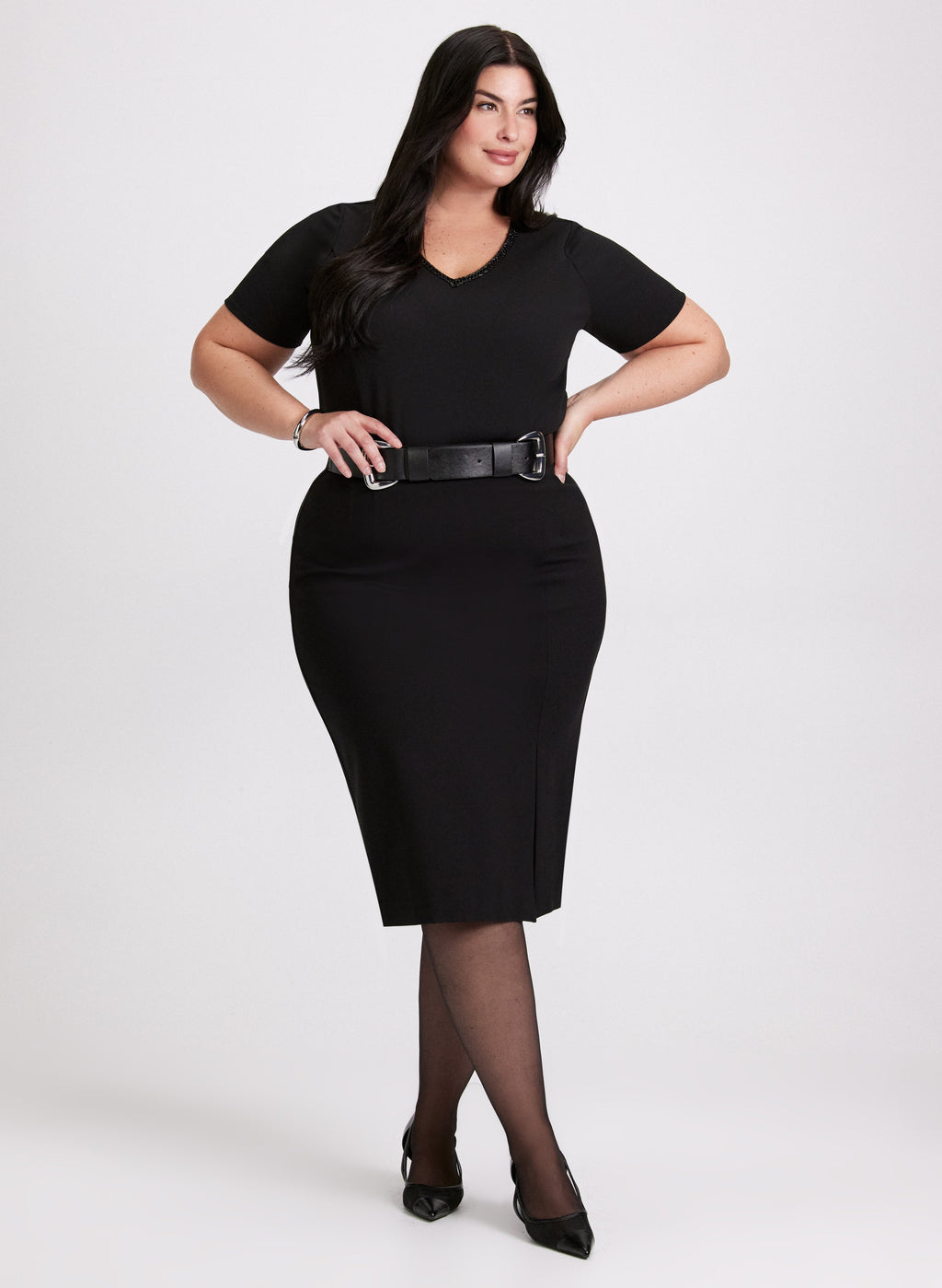 Bead Detail V-Neck Top