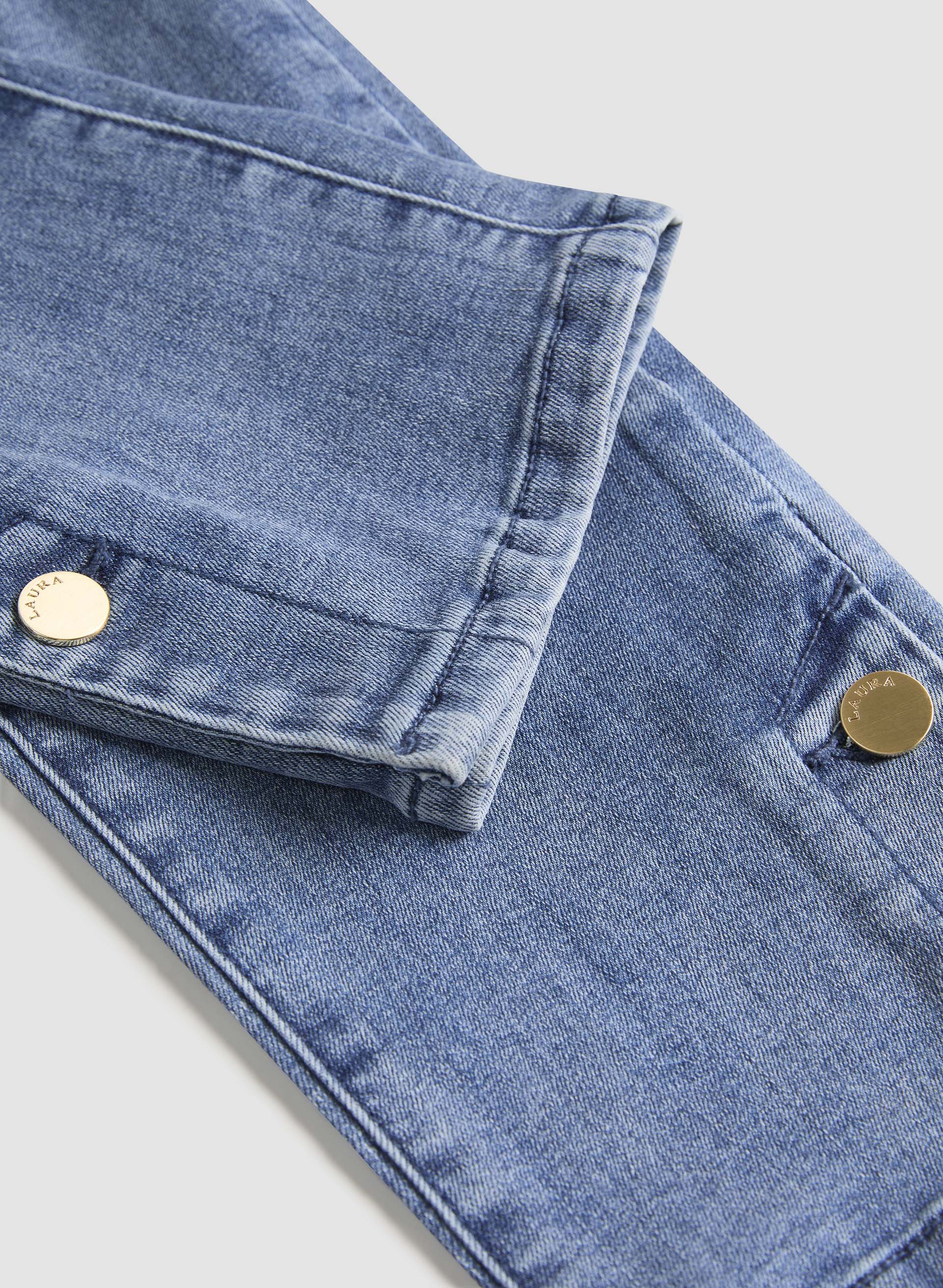 Button Hem Straight Leg Jeans