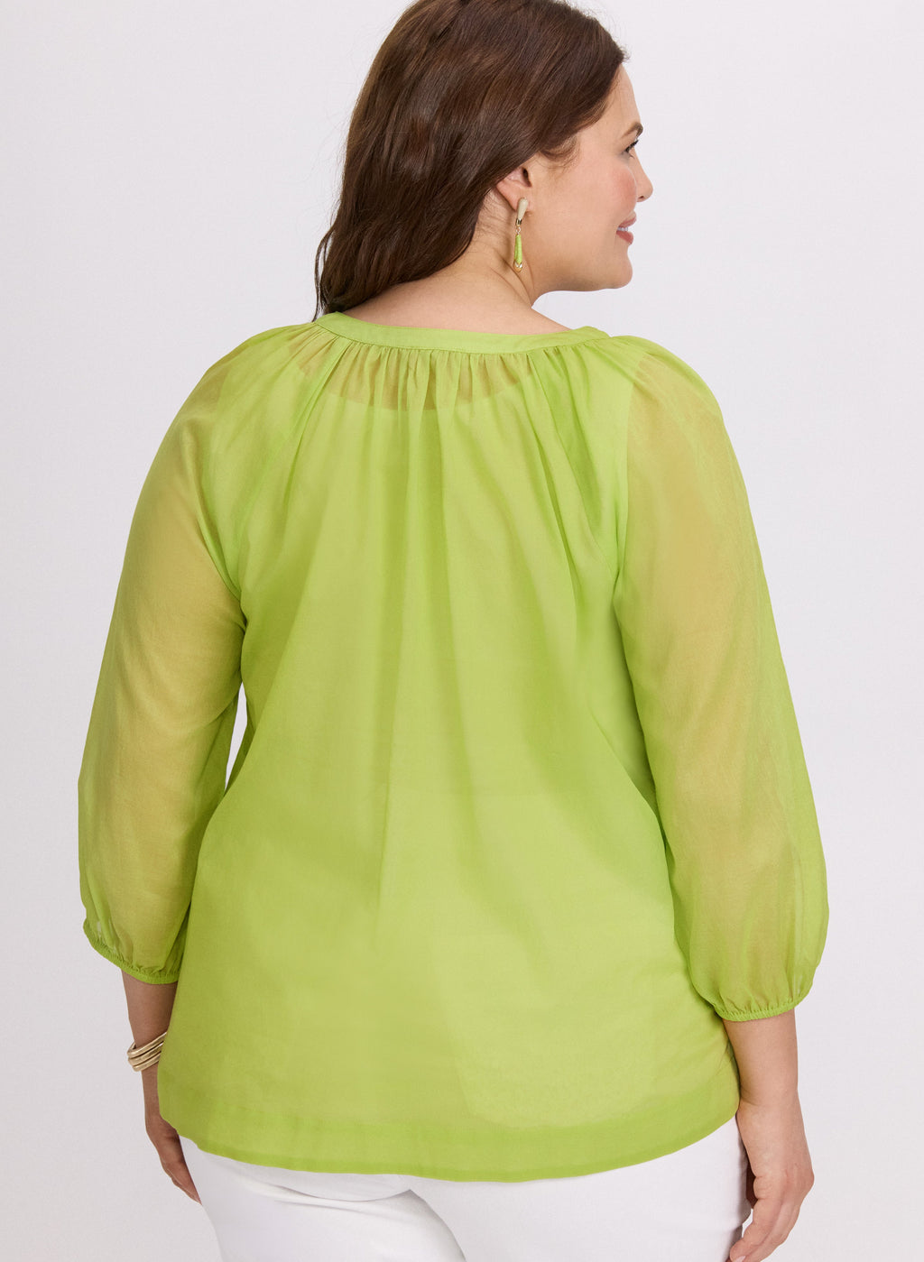 Cotton Split Neck Blouse