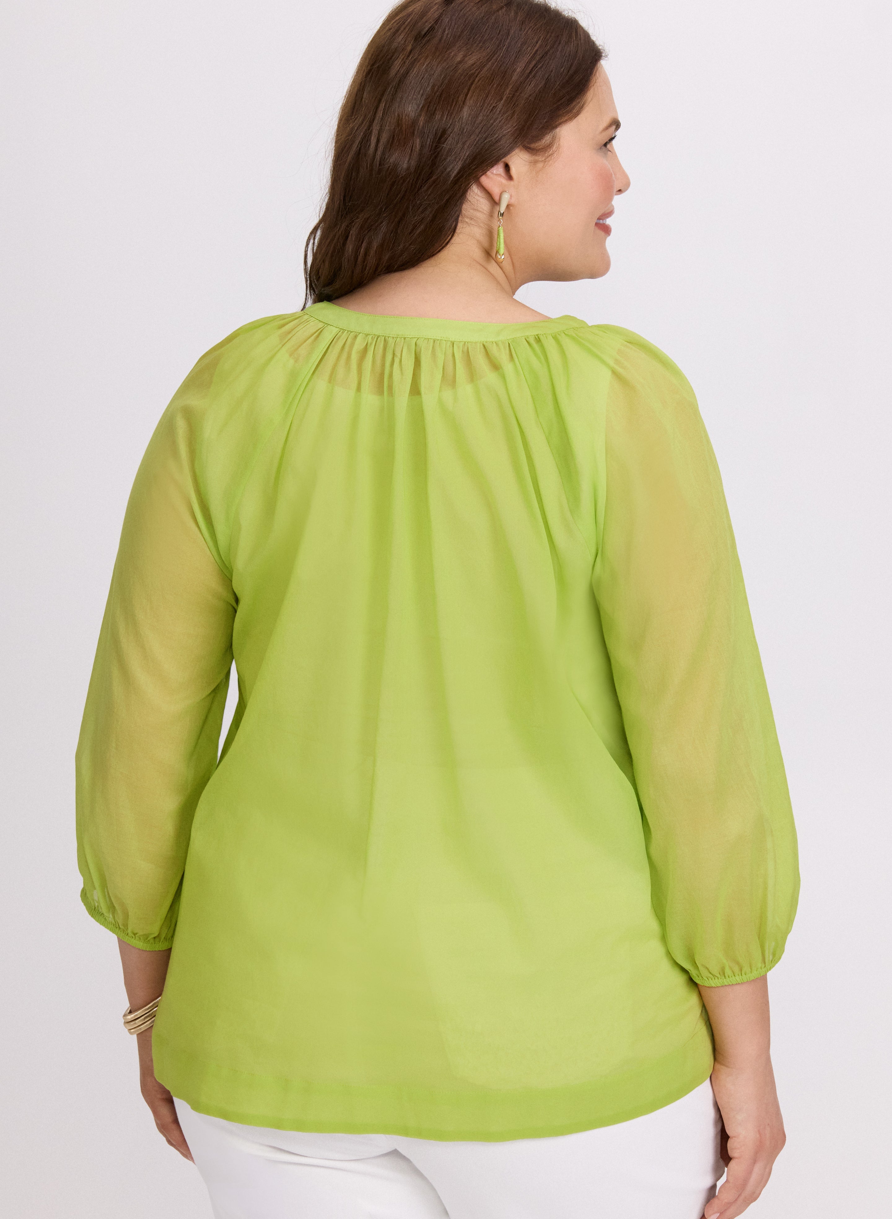 Cotton Split Neck Blouse