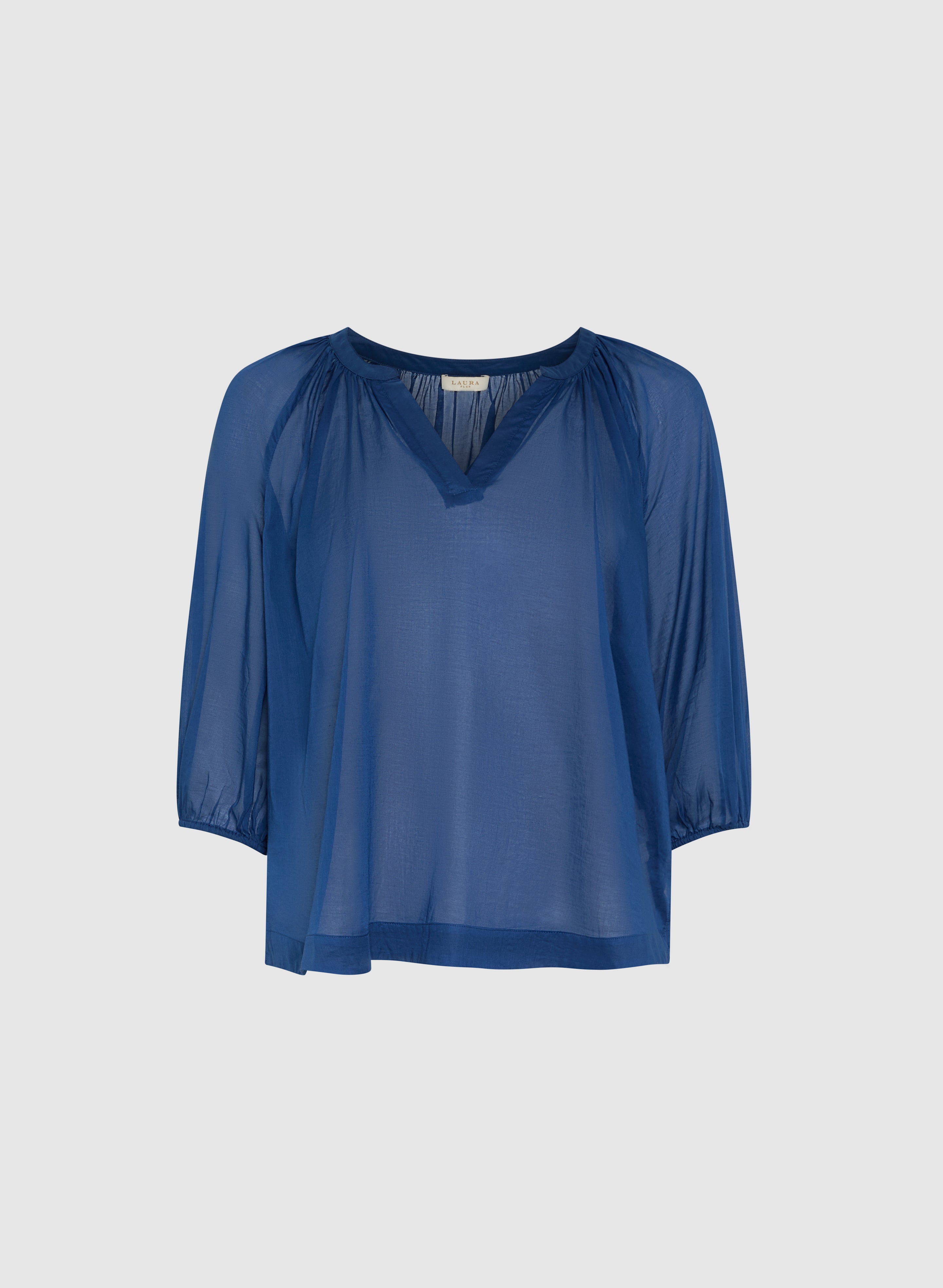 Cotton Split Neck Blouse