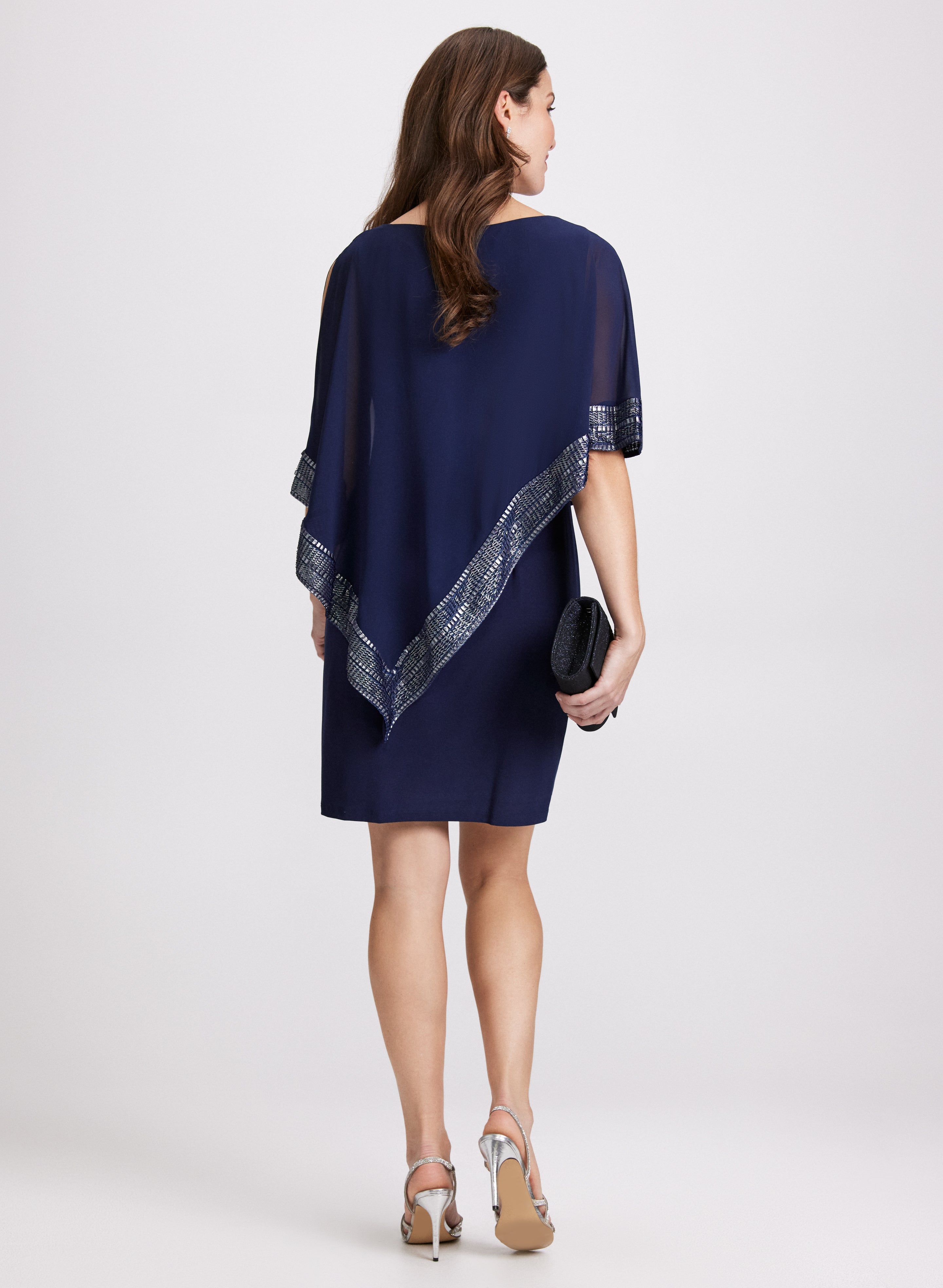 Chiffon Dress & Asymmetric Cape