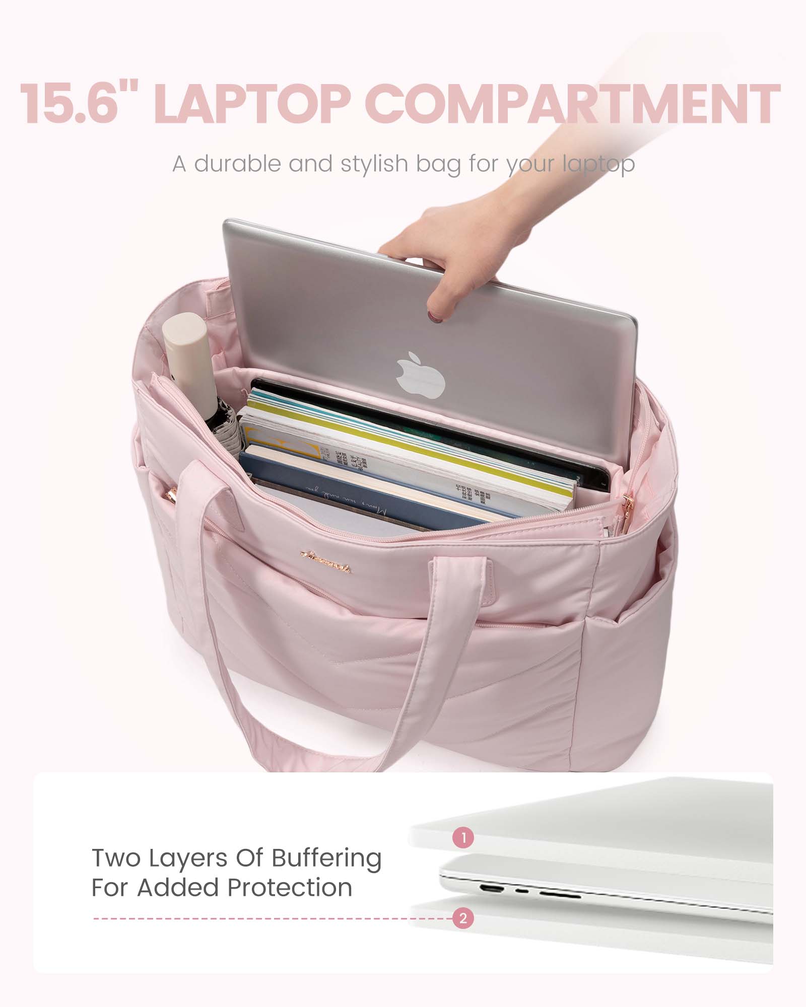 2Pcs Lightweight Puffy Tote Bag