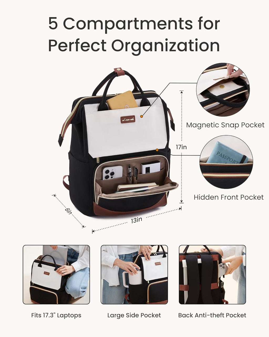 Cute Casual Laptop Backpack, 15.6 17.3, 5000