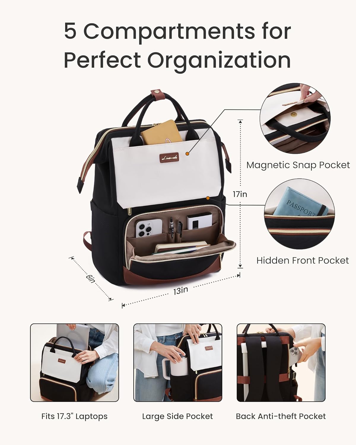 Cute Casual Laptop Backpack, 15.6 17.3, 5000