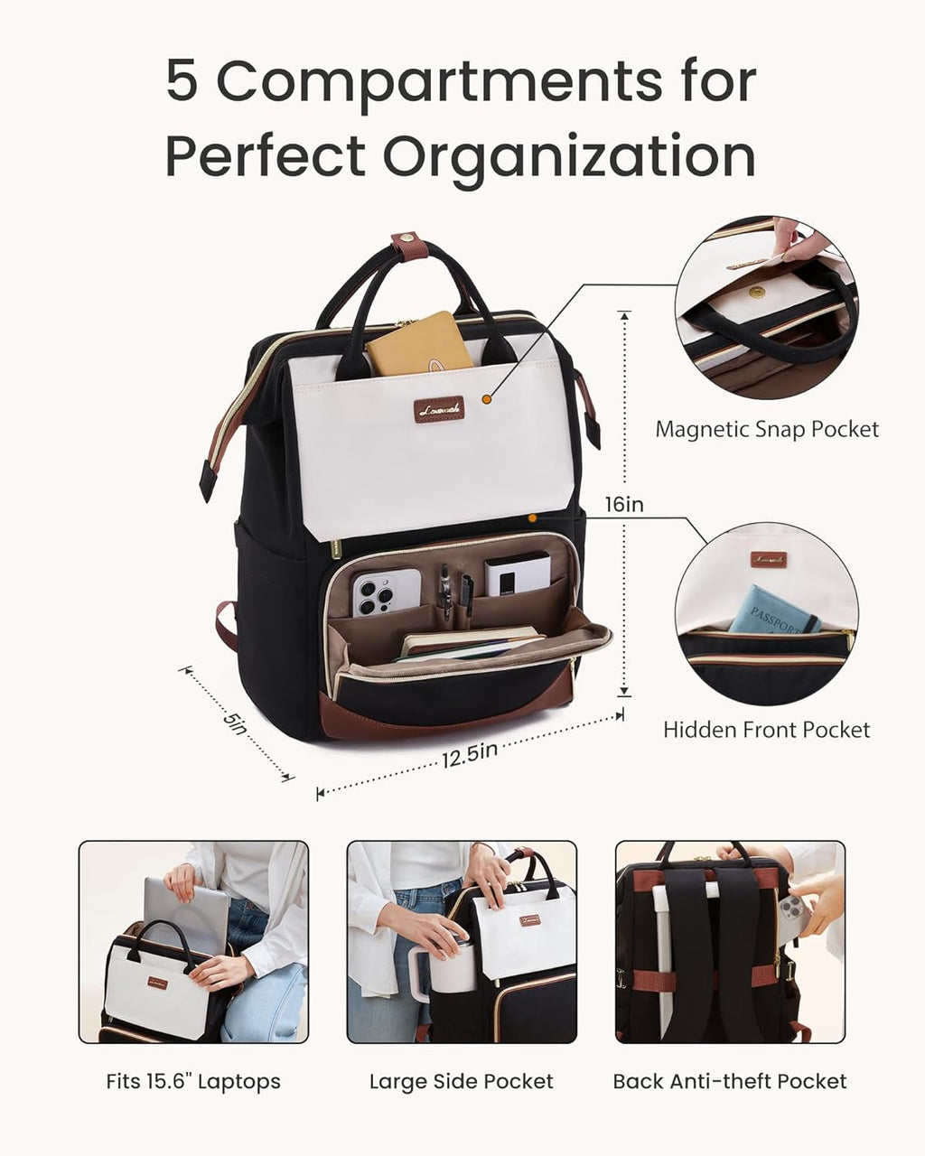 Cute Casual Laptop Backpack, 15.6 17.3, 5000