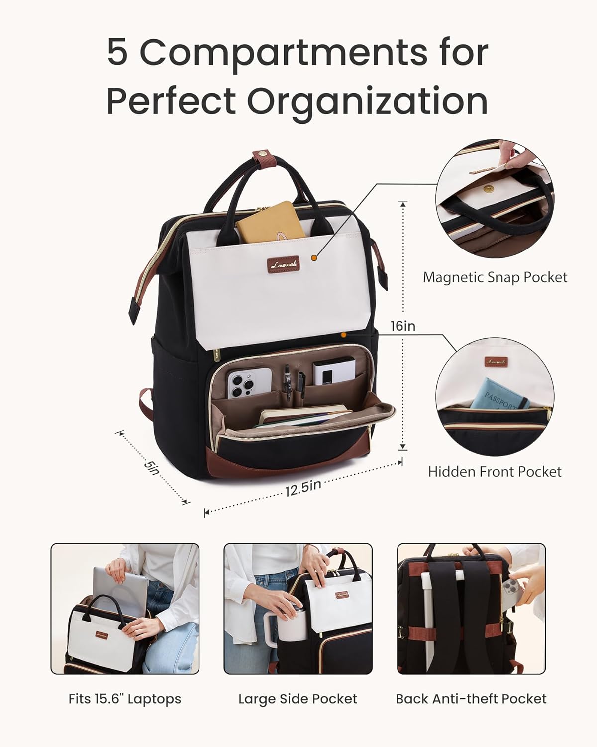 Cute Casual Laptop Backpack, 15.6 17.3, 5000