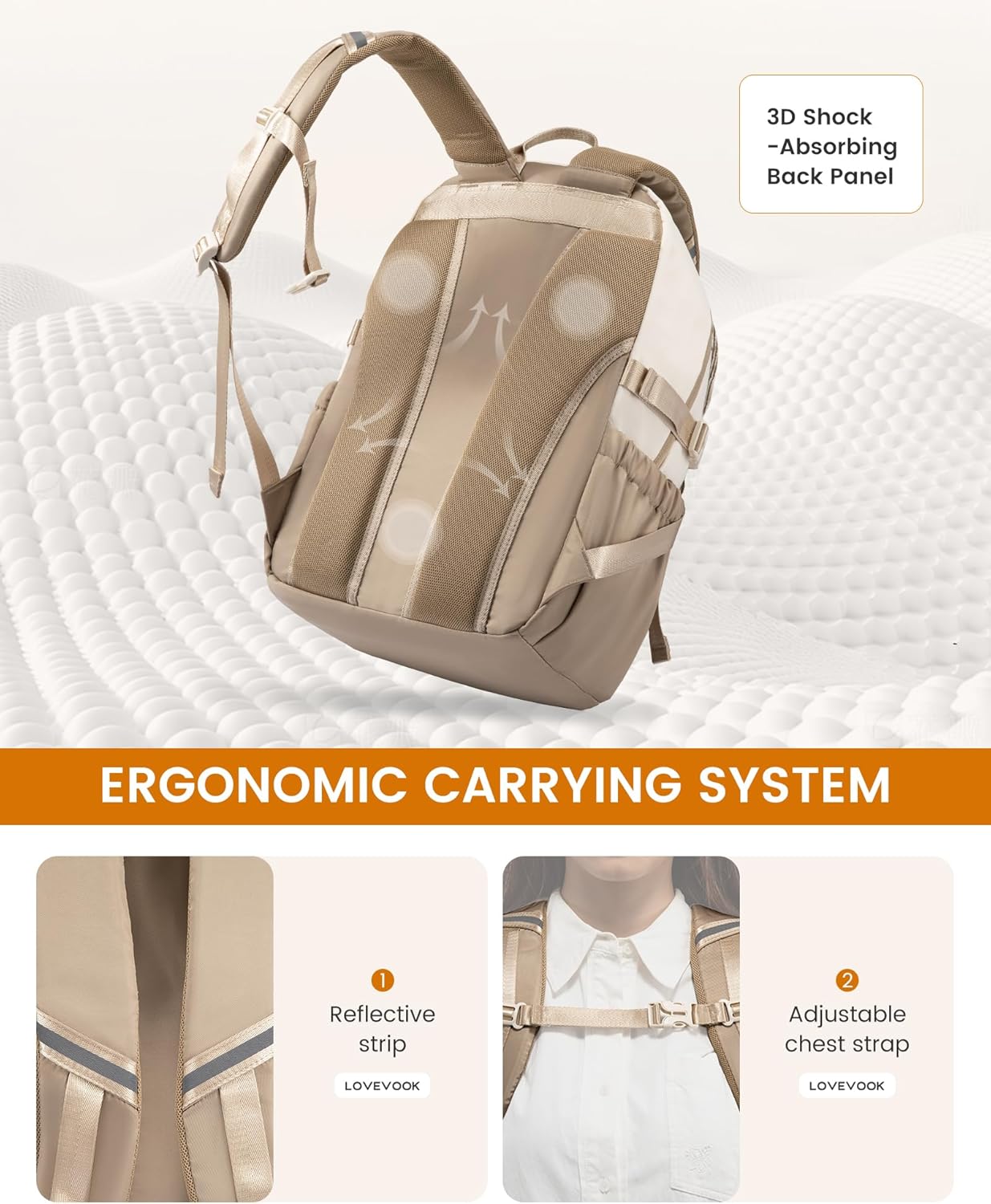 2Pcs Travel College Bookbag, 15.6, 5009