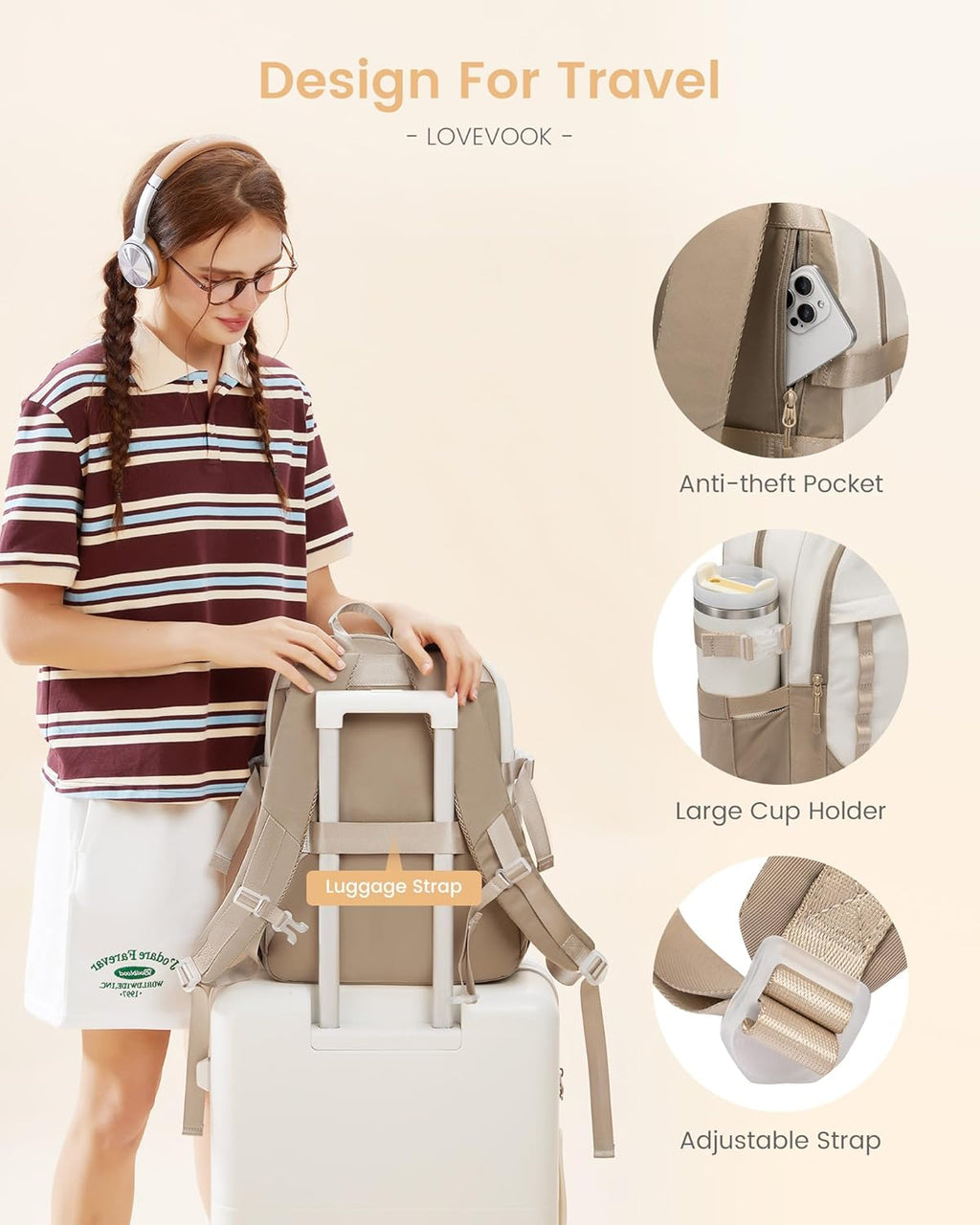 Cute School Backpack, 15.6, 5010