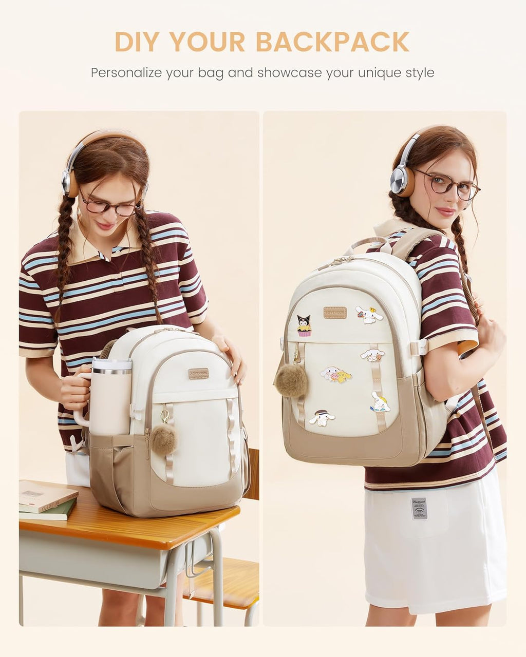 Cute School Backpack, 15.6, 5010