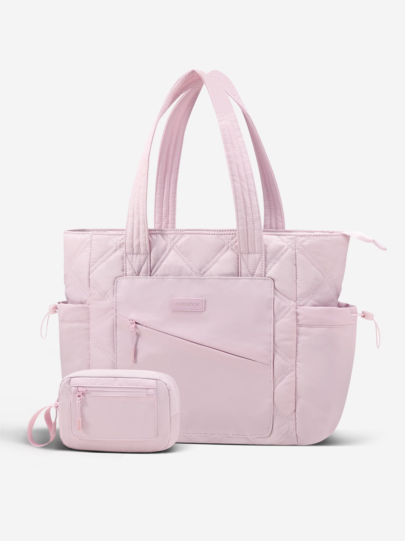 2Pcs Quilted Puffer Tote Bag, 15.6 17.3