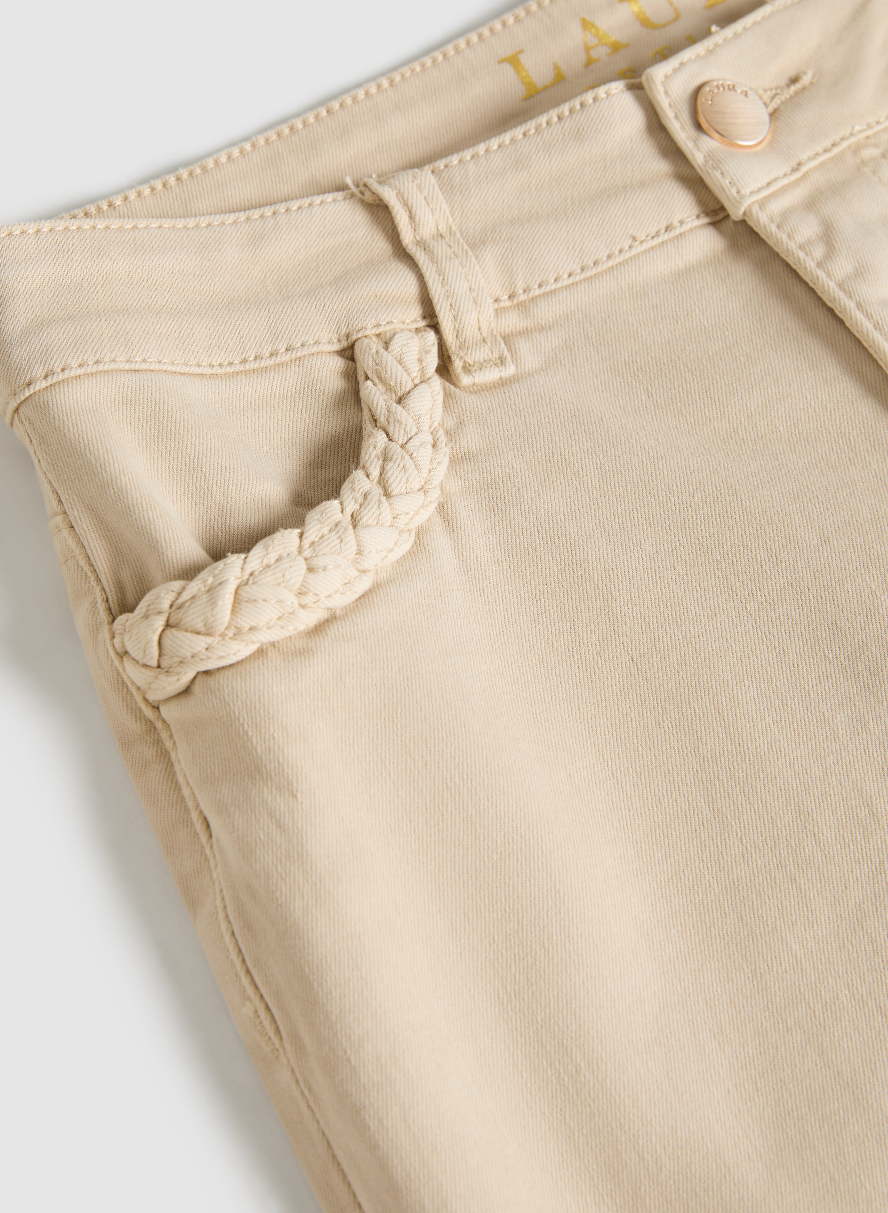 Braided Trim Denim Capris