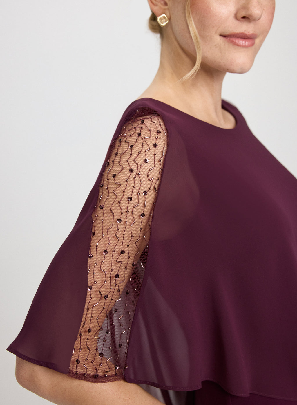 Chiffon Poncho & Jersey Dress