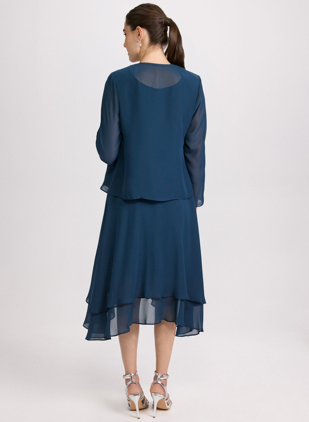 Chiffon Sequin Dress & Jacket Set