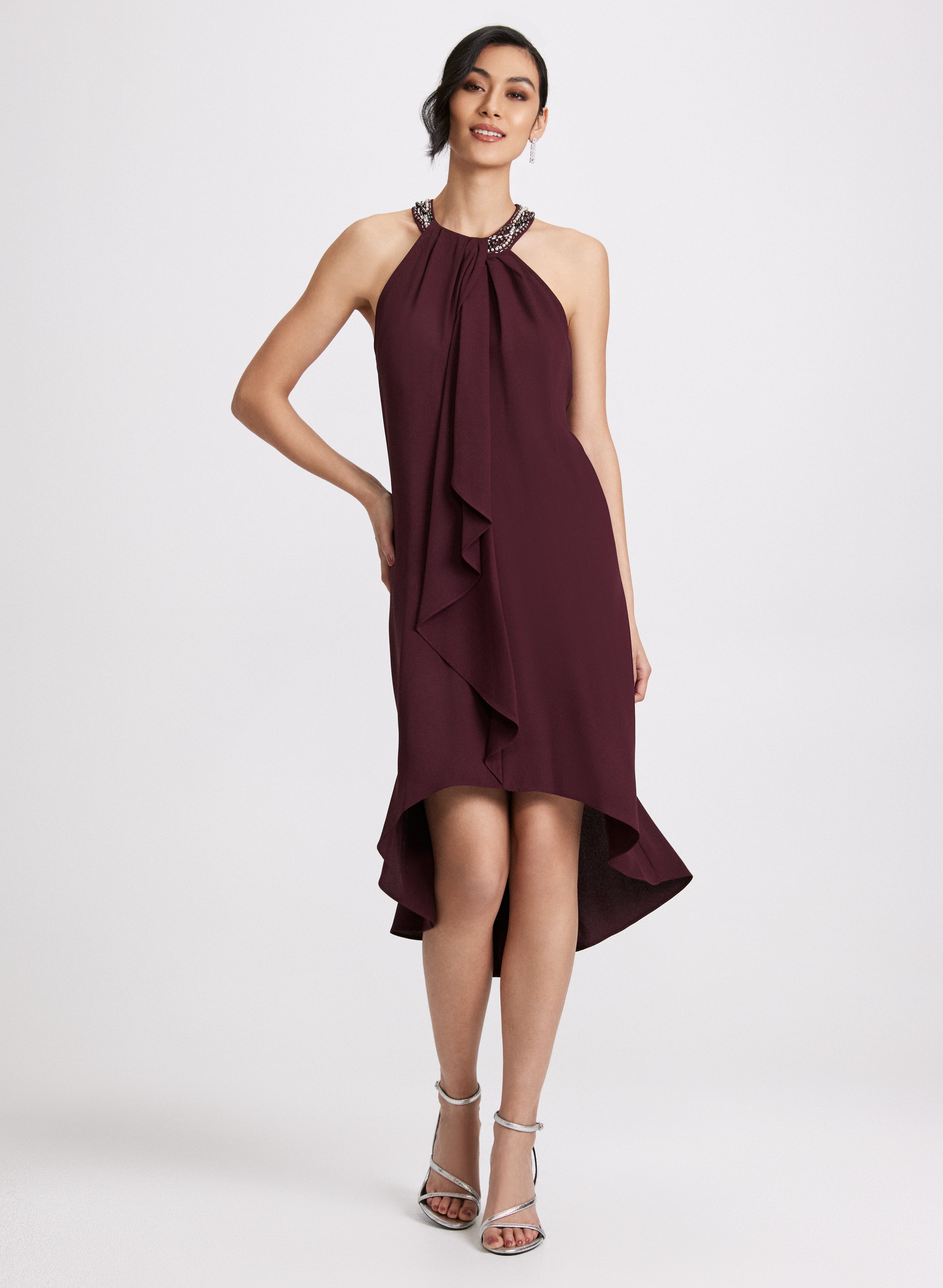 Beaded Halter Neck Dress