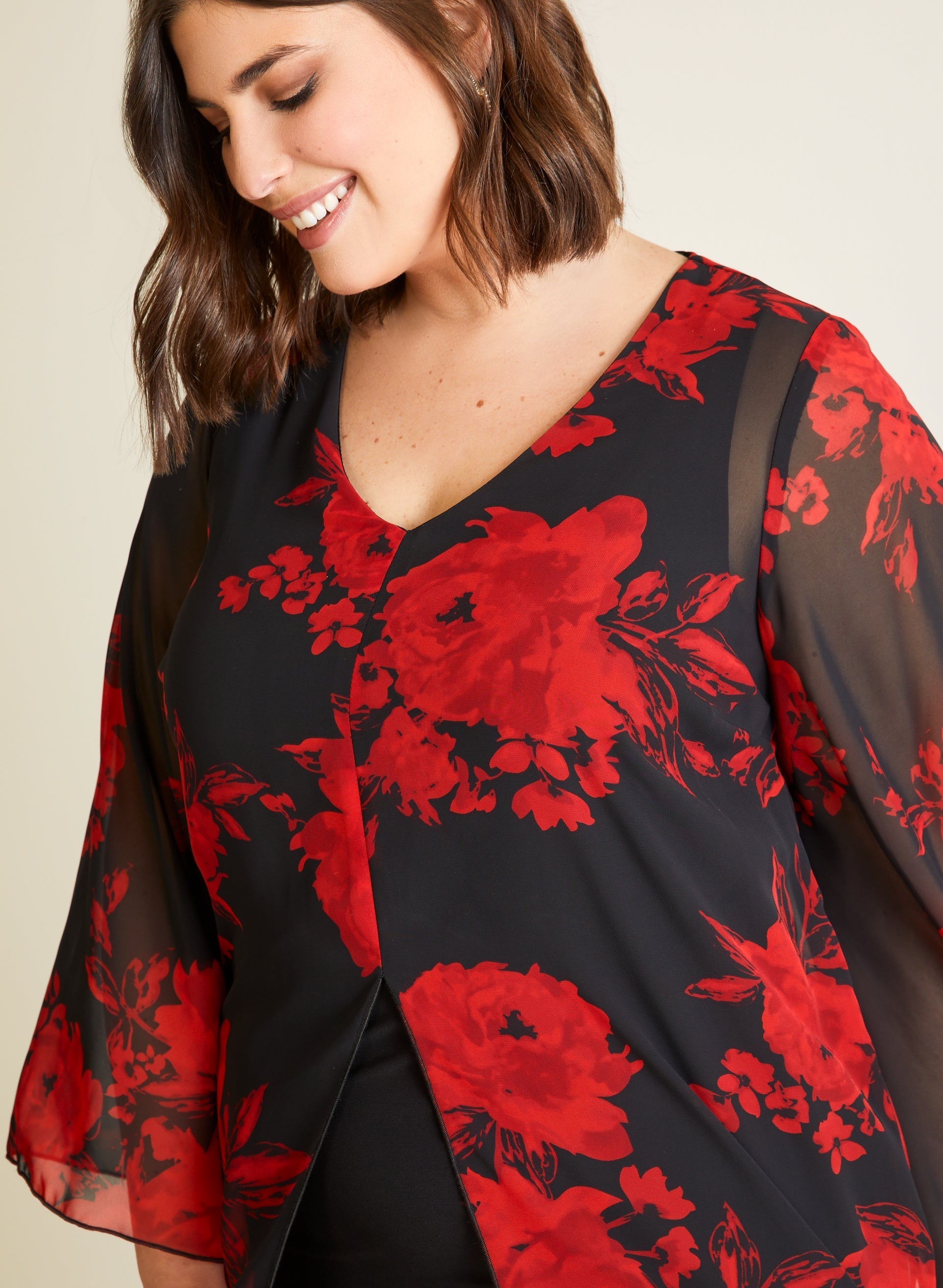 Compli K - Floral Print Tunic Blouse
