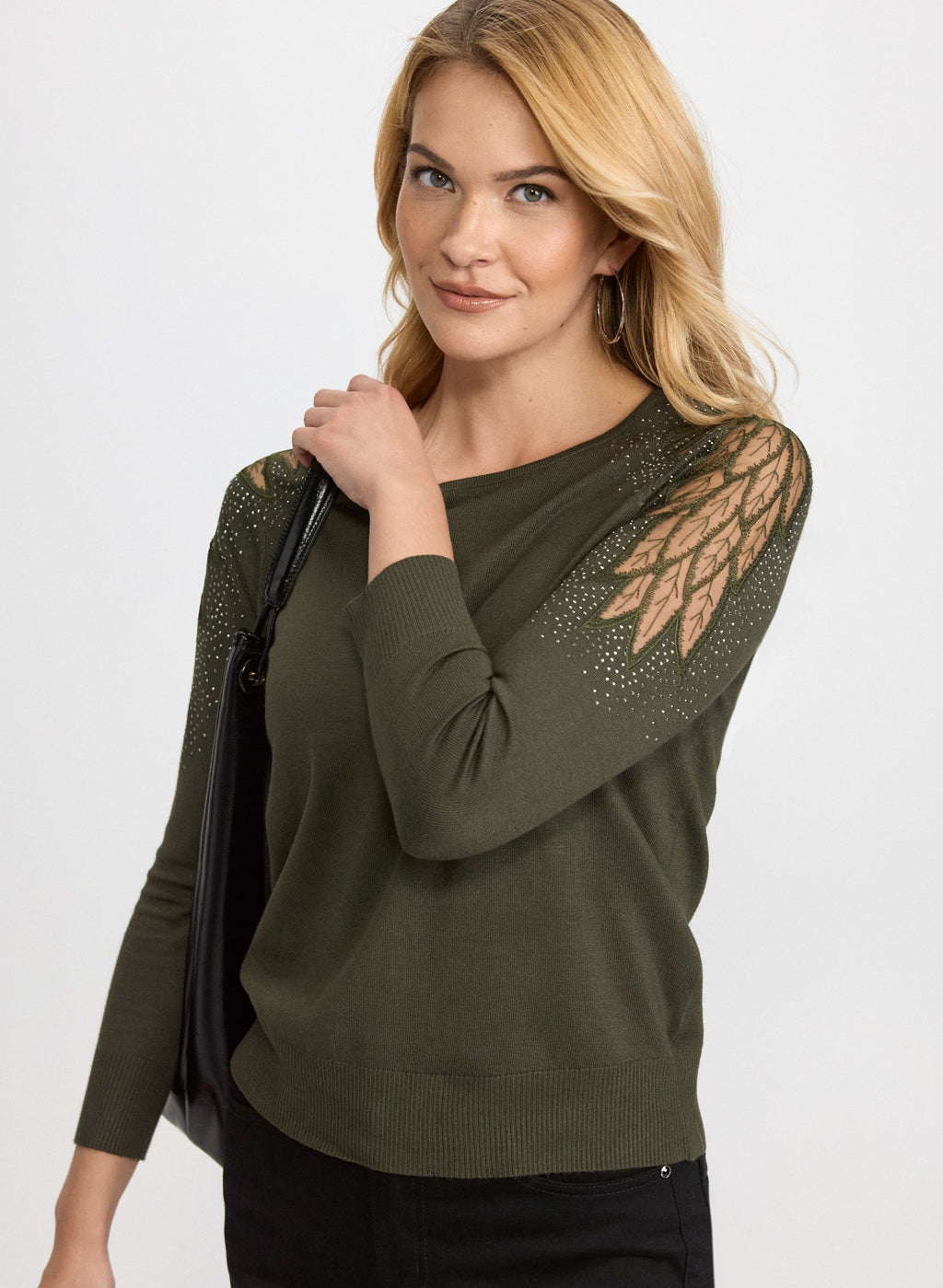 Cut-Out Foliage Sweater