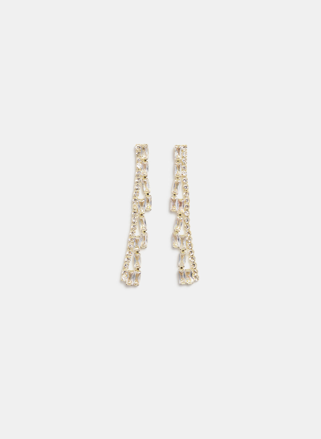 Cubic Zirconia Baguette Earrings