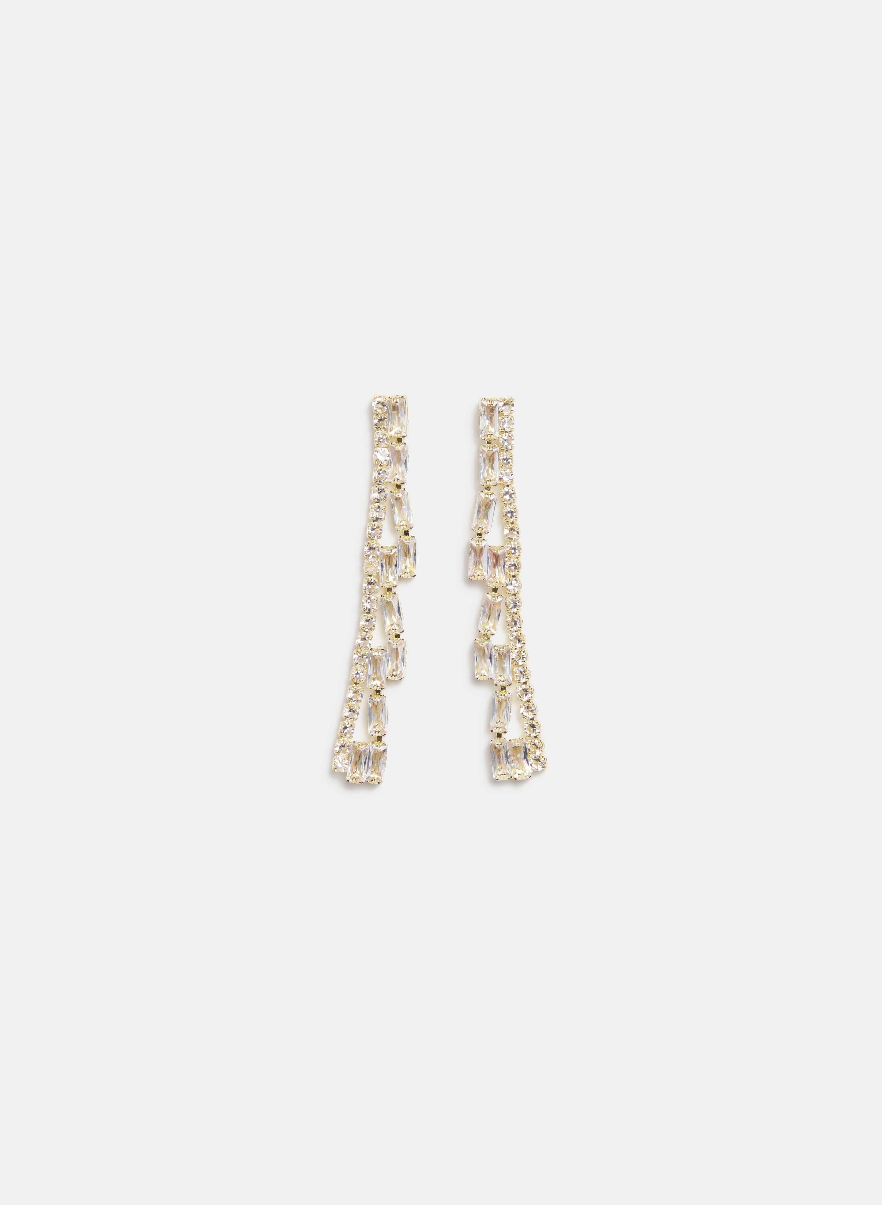 Cubic Zirconia Baguette Earrings